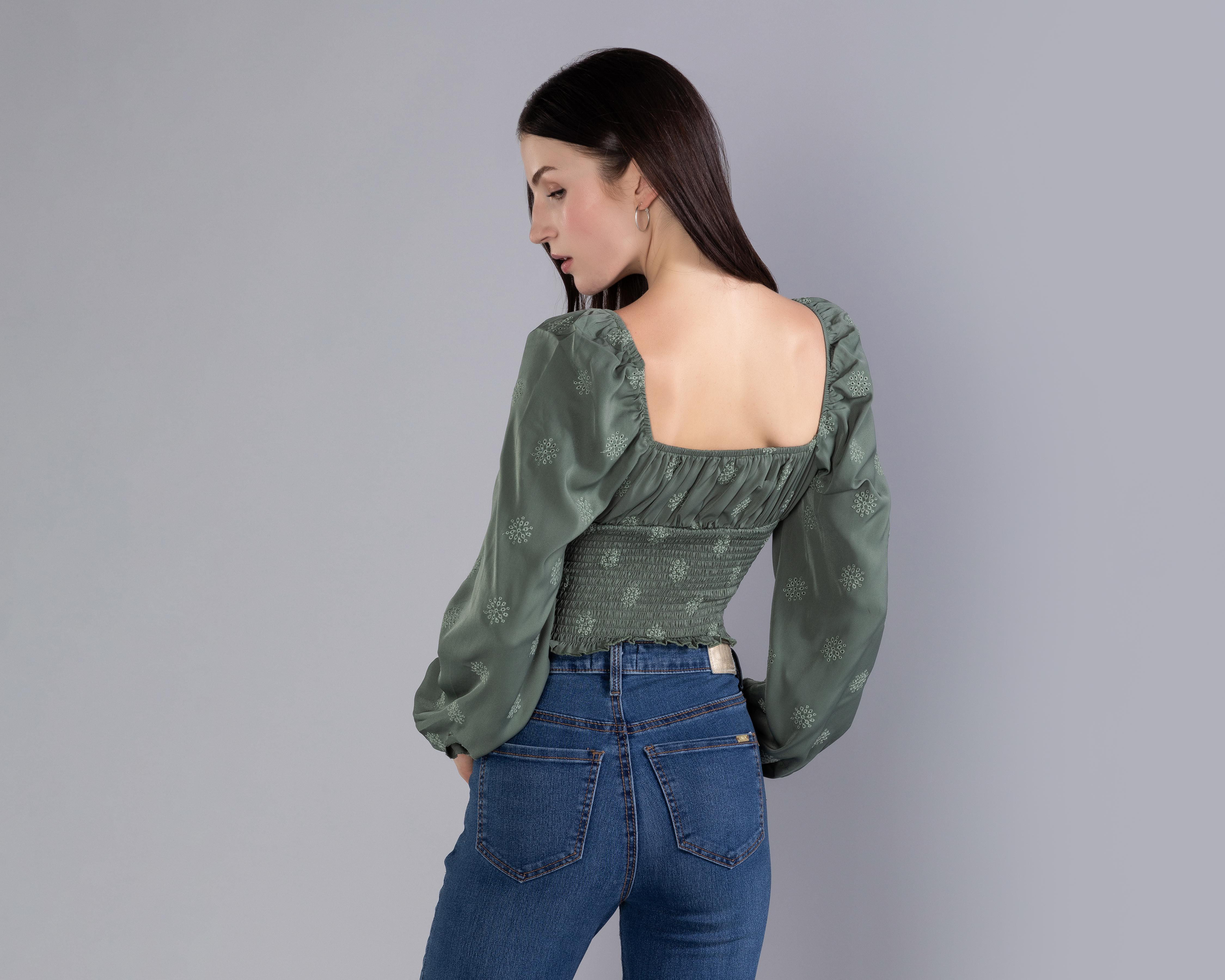 Foto 4 pulgar | Crop Top Strona Manga Larga para Mujer