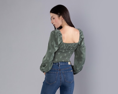 Foto 3 | Crop Top Strona Manga Larga para Mujer