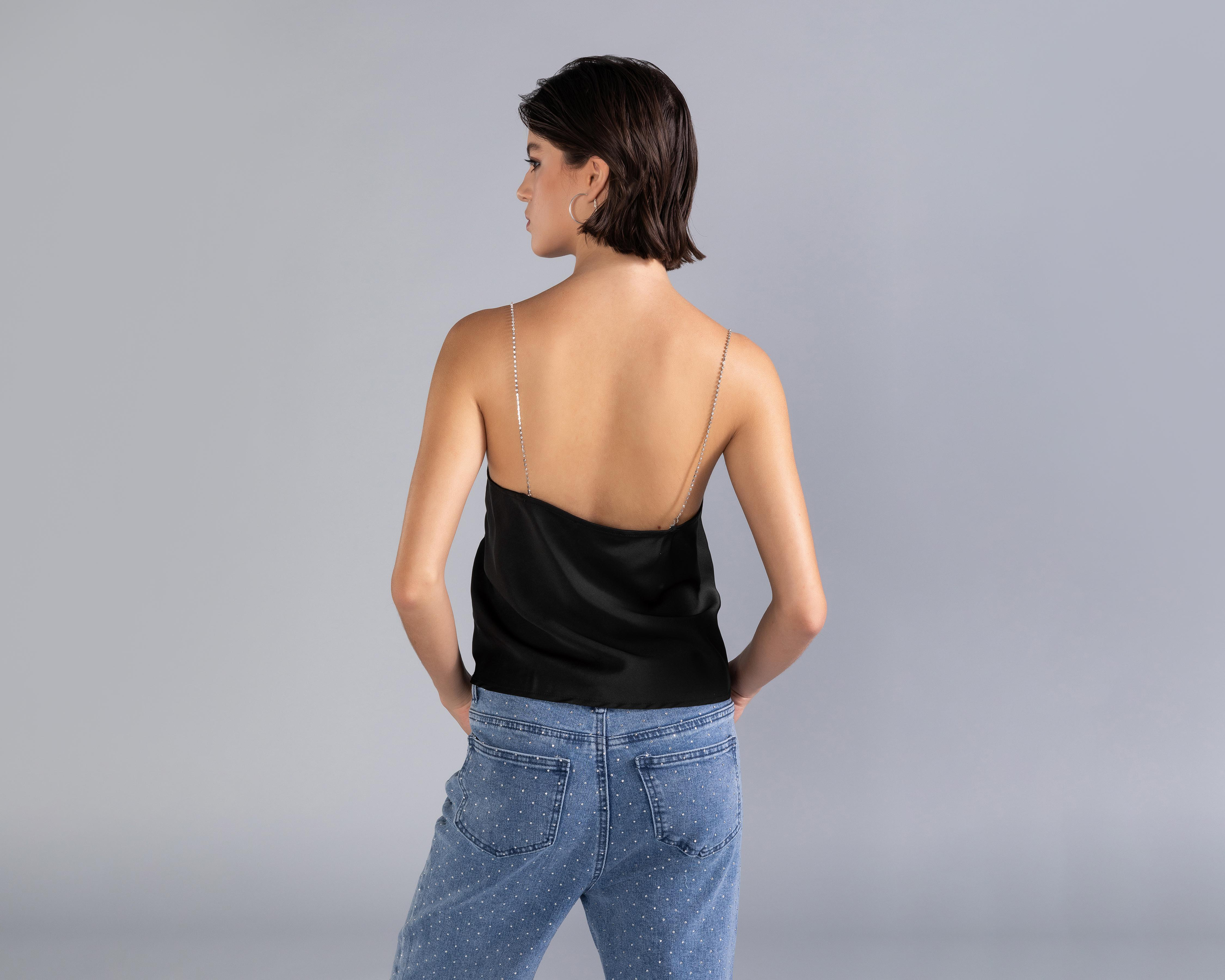 Foto 4 pulgar | Top Strona con Pedrería para Mujer