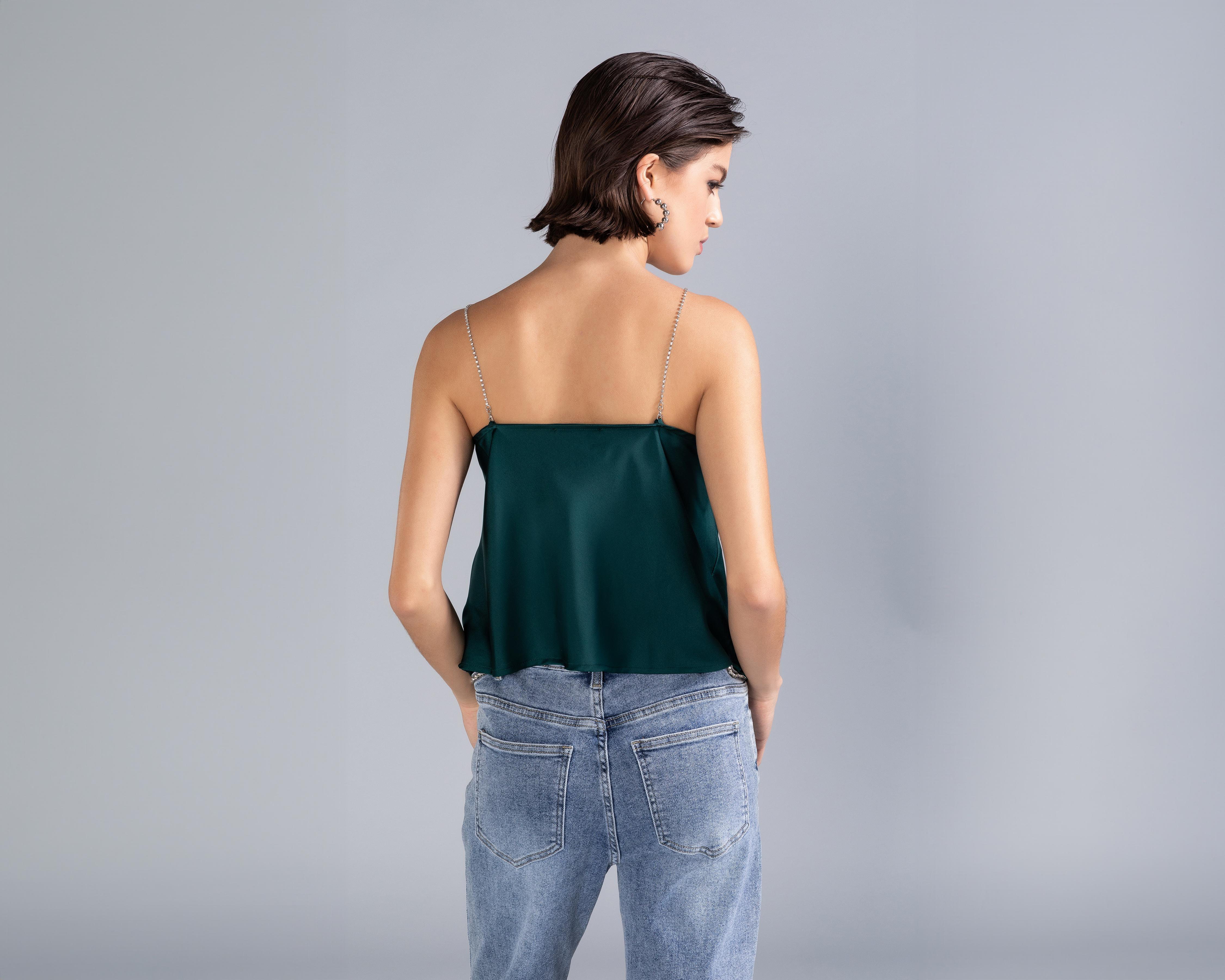 Foto 4 pulgar | Top Strona con Pedrería para Mujer
