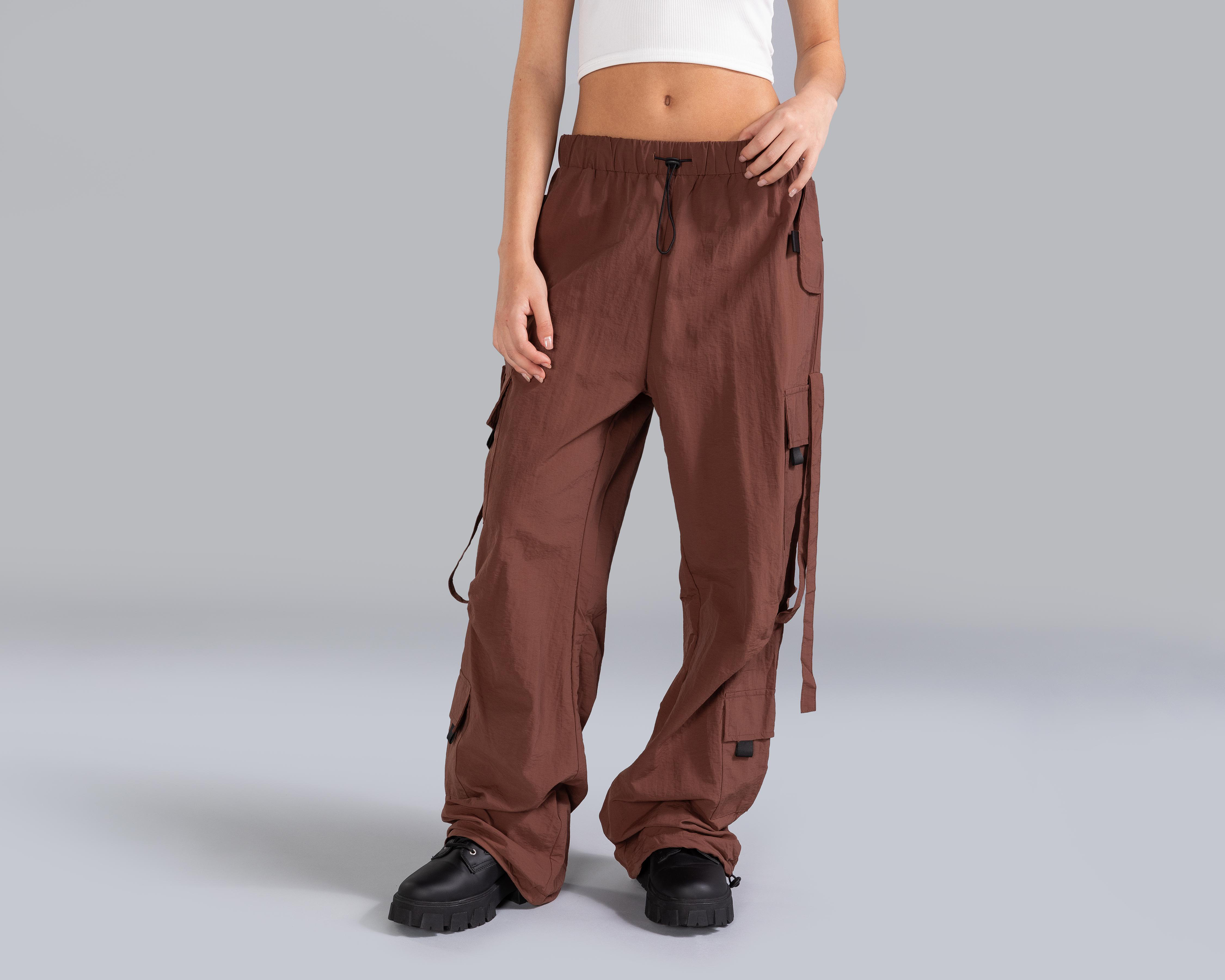 Foto 3 pulgar | Pantalón Cargo Strona Café para Mujer