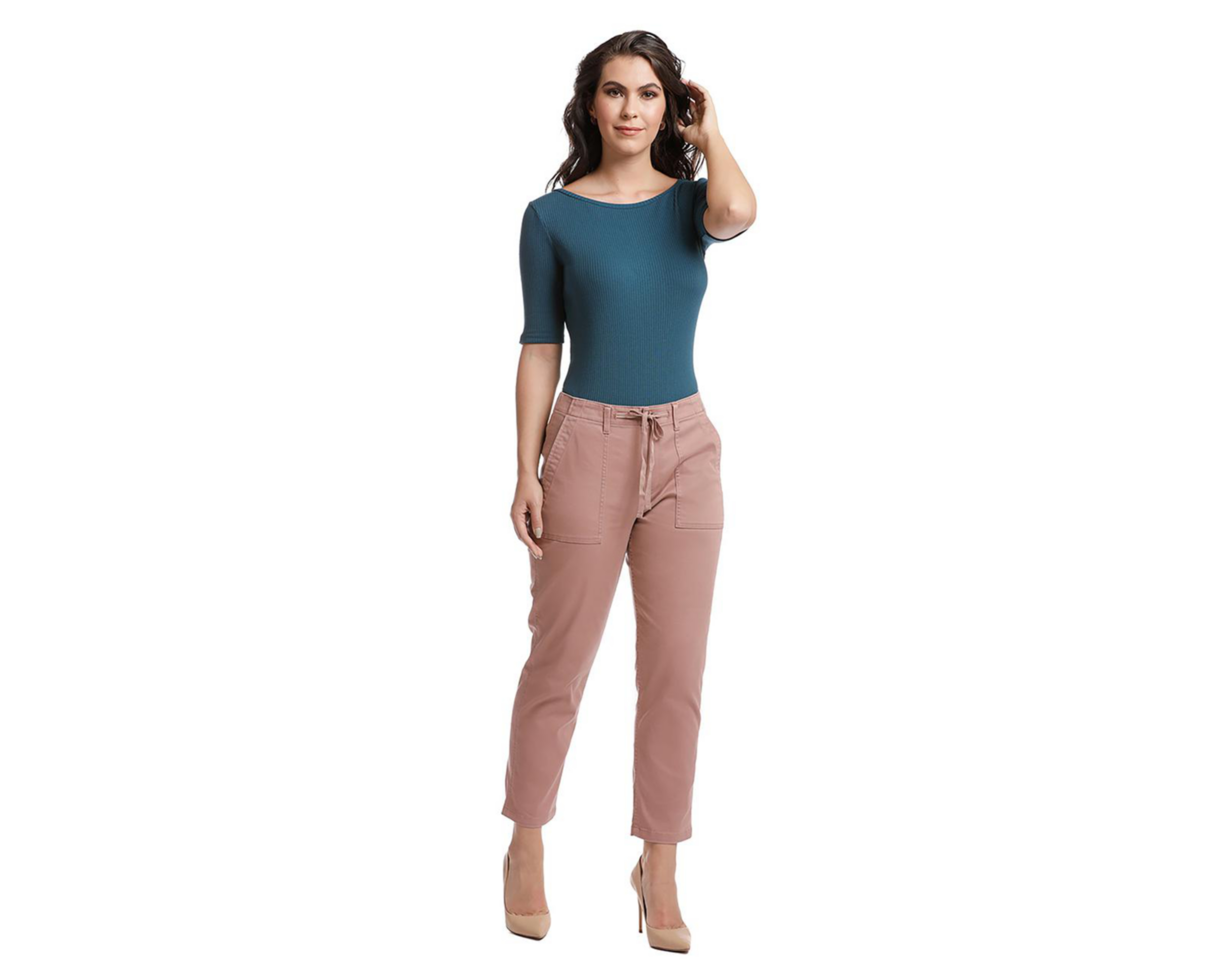 Foto 5 pulgar | Pantalón Casual Dockers Utility Skinny Crop Rosa para Mujer