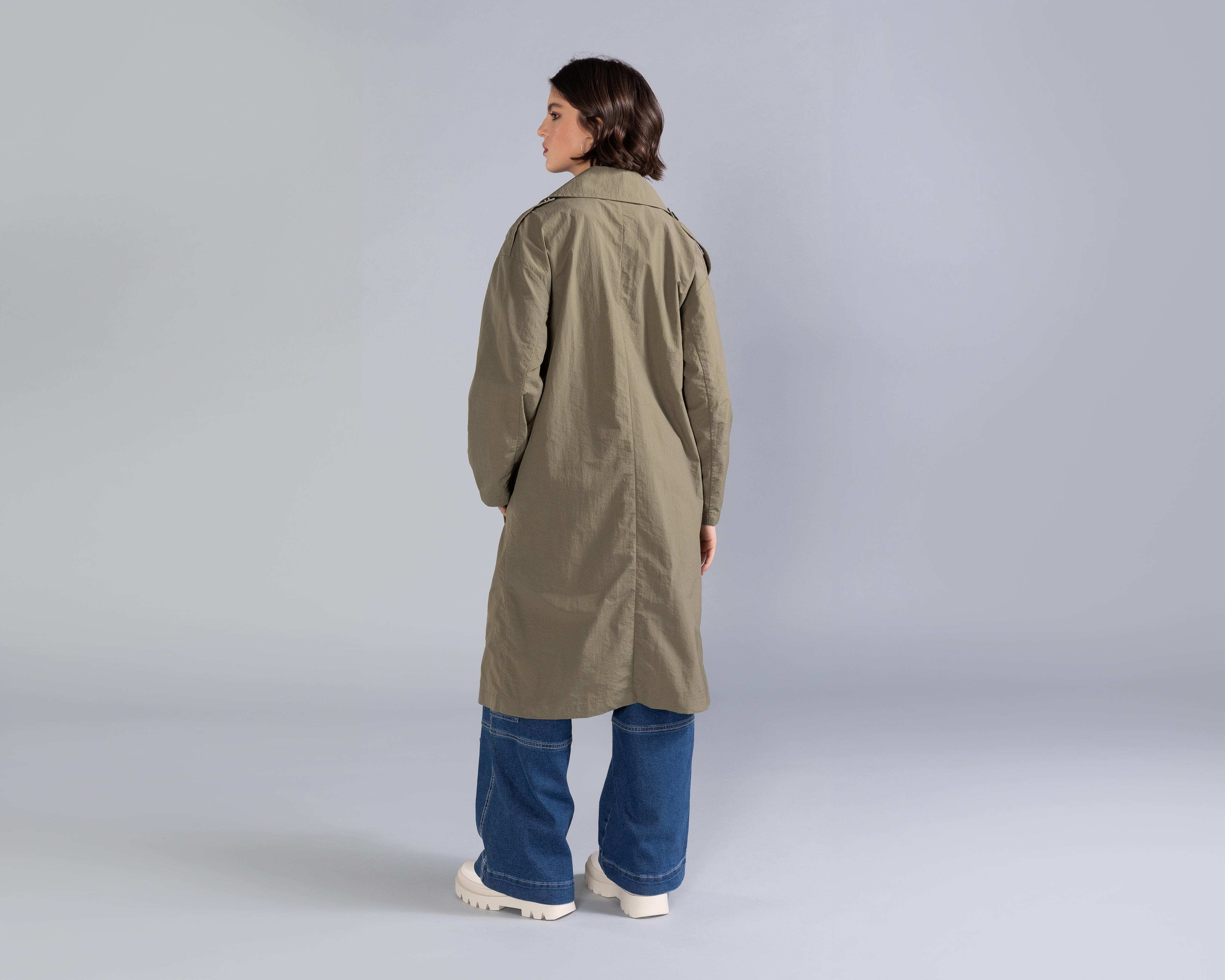 Foto 3 | Gabardina Verde Strona para Mujer