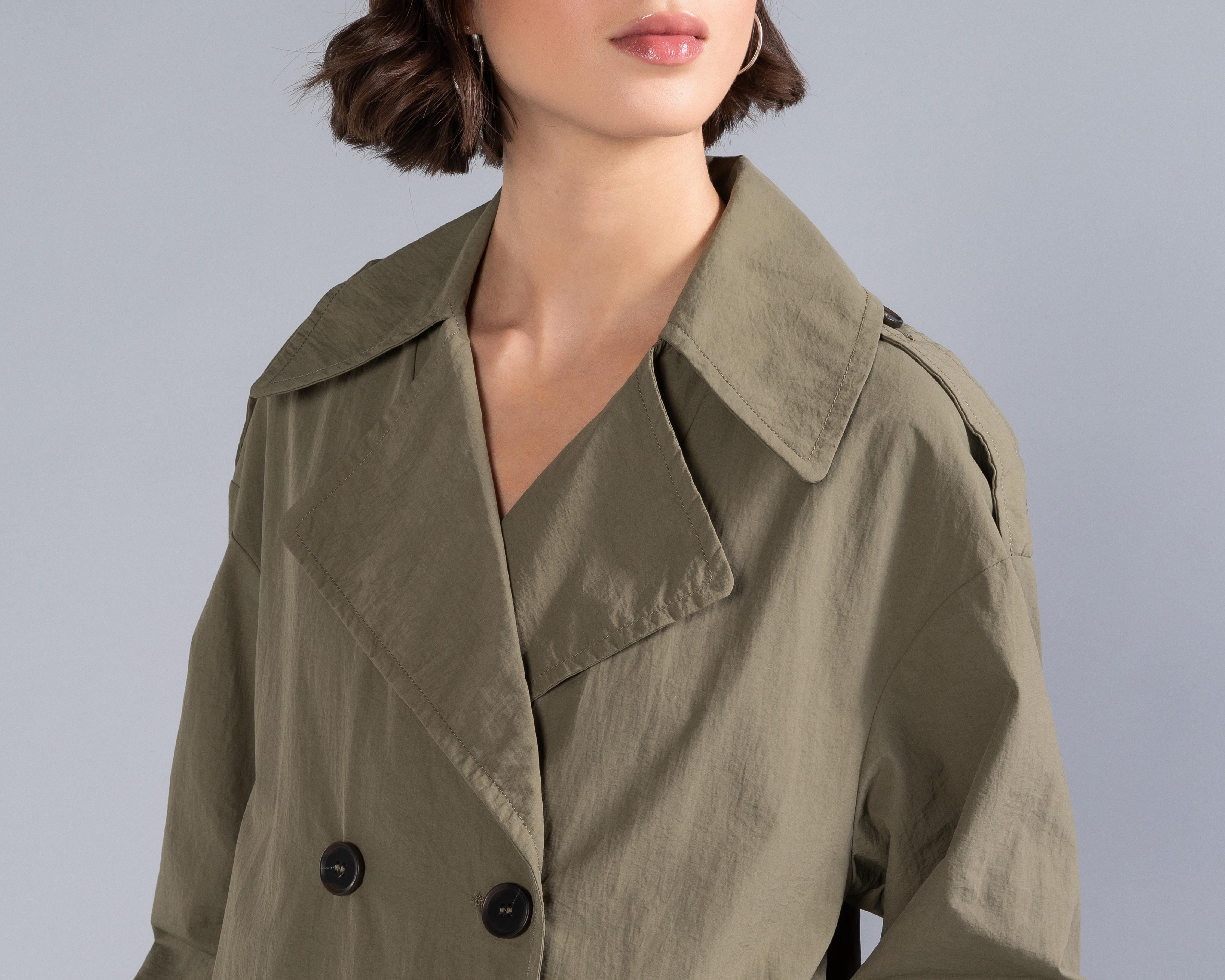 Foto 5 pulgar | Gabardina Verde Strona para Mujer