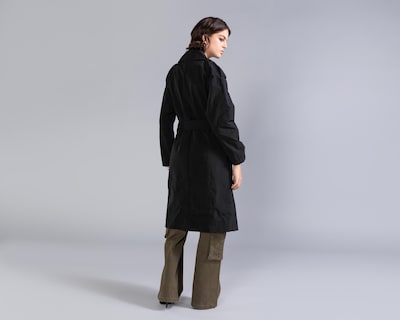 Foto 3 | Gabardina Negra Strona para Mujer