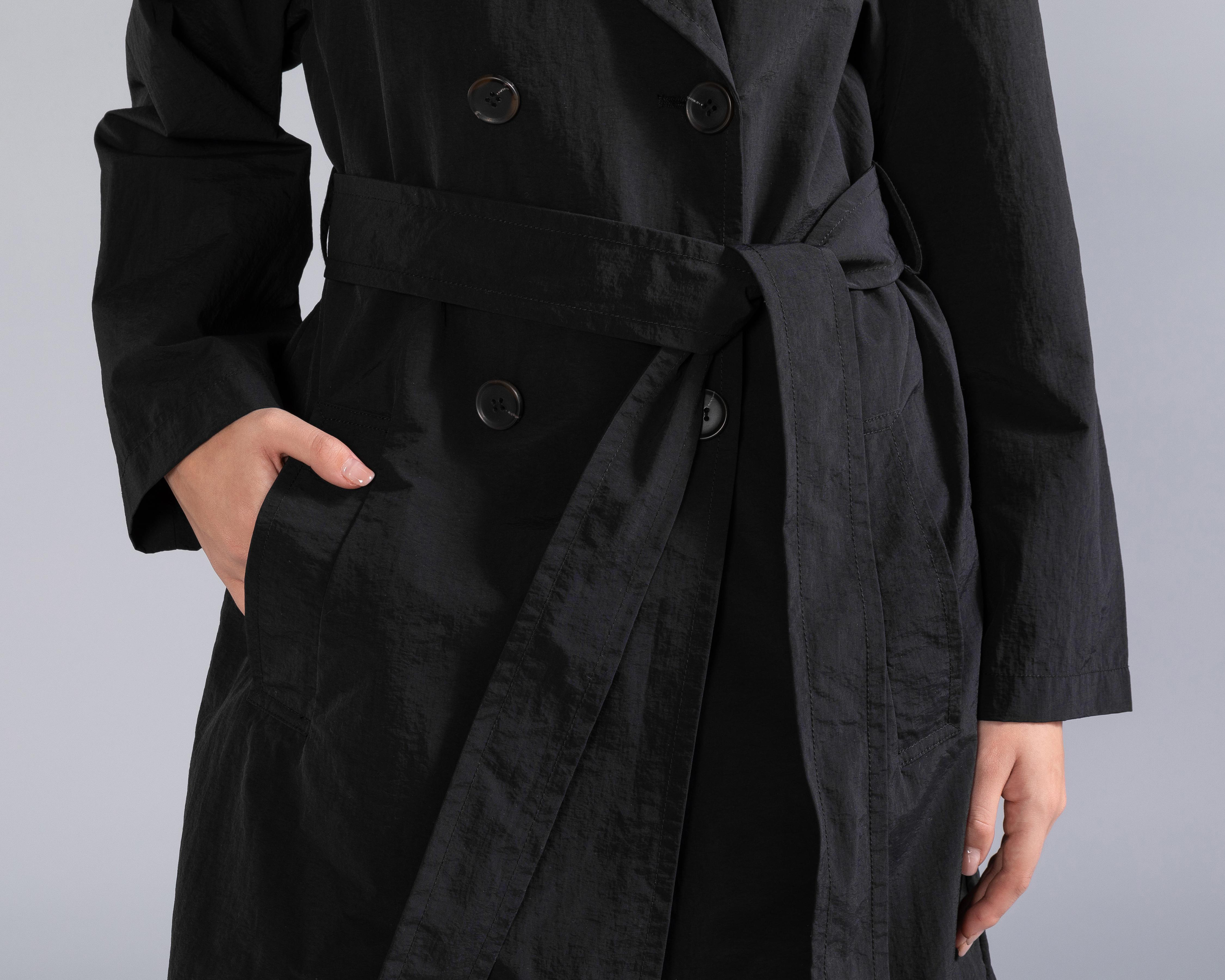Foto 5 pulgar | Gabardina Negra Strona para Mujer