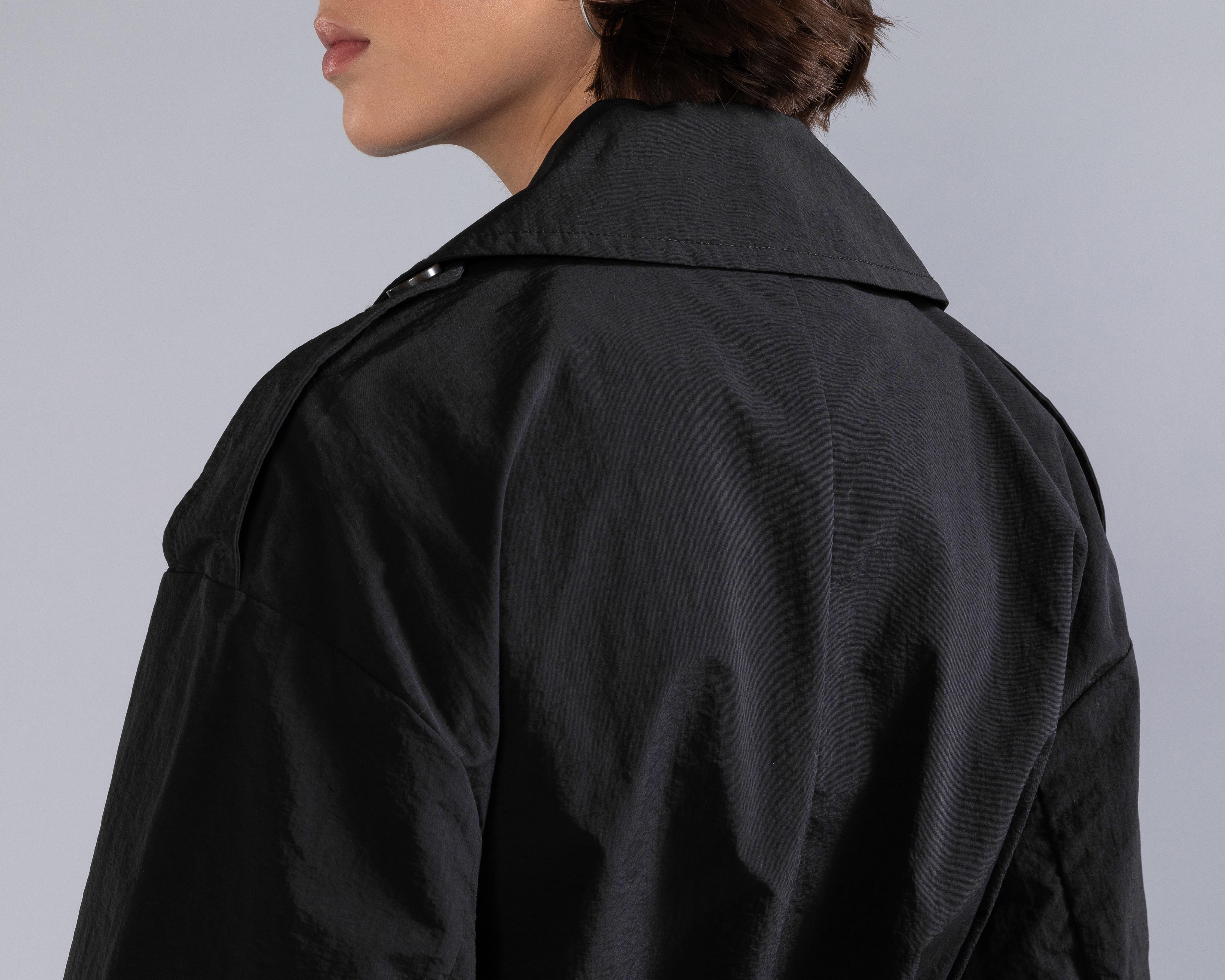 Foto 6 pulgar | Gabardina Negra Strona para Mujer