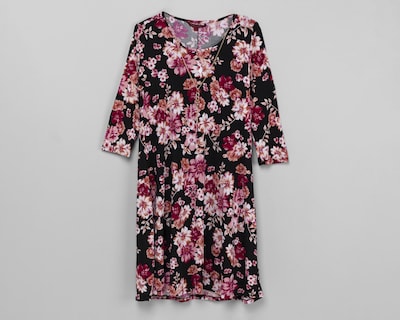 Foto 1 | Vestido Sahara Casual Manga 3/4 con Collar Estampado Floral