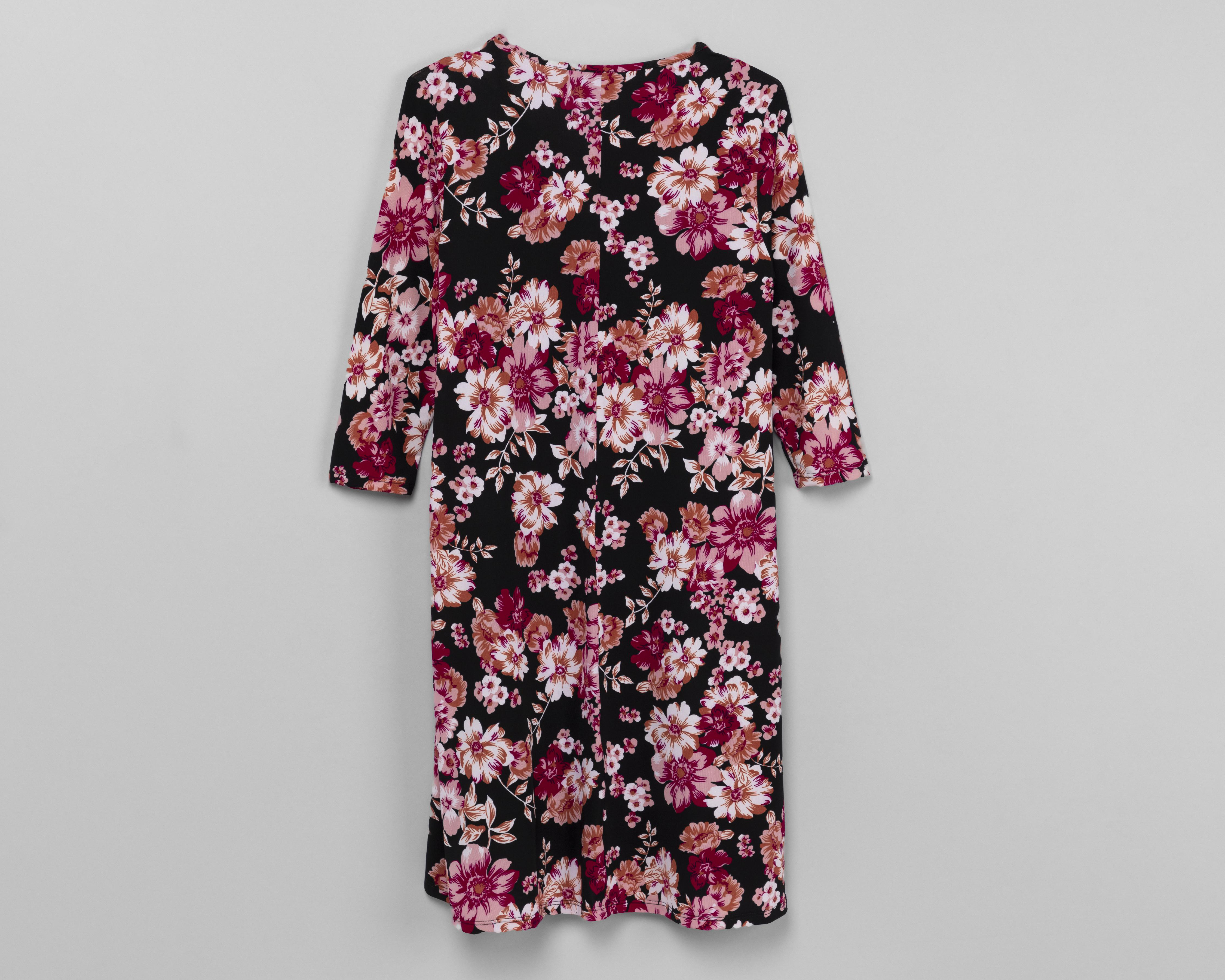 Foto 2 | Vestido Sahara Casual Manga 3/4 con Collar Estampado Floral