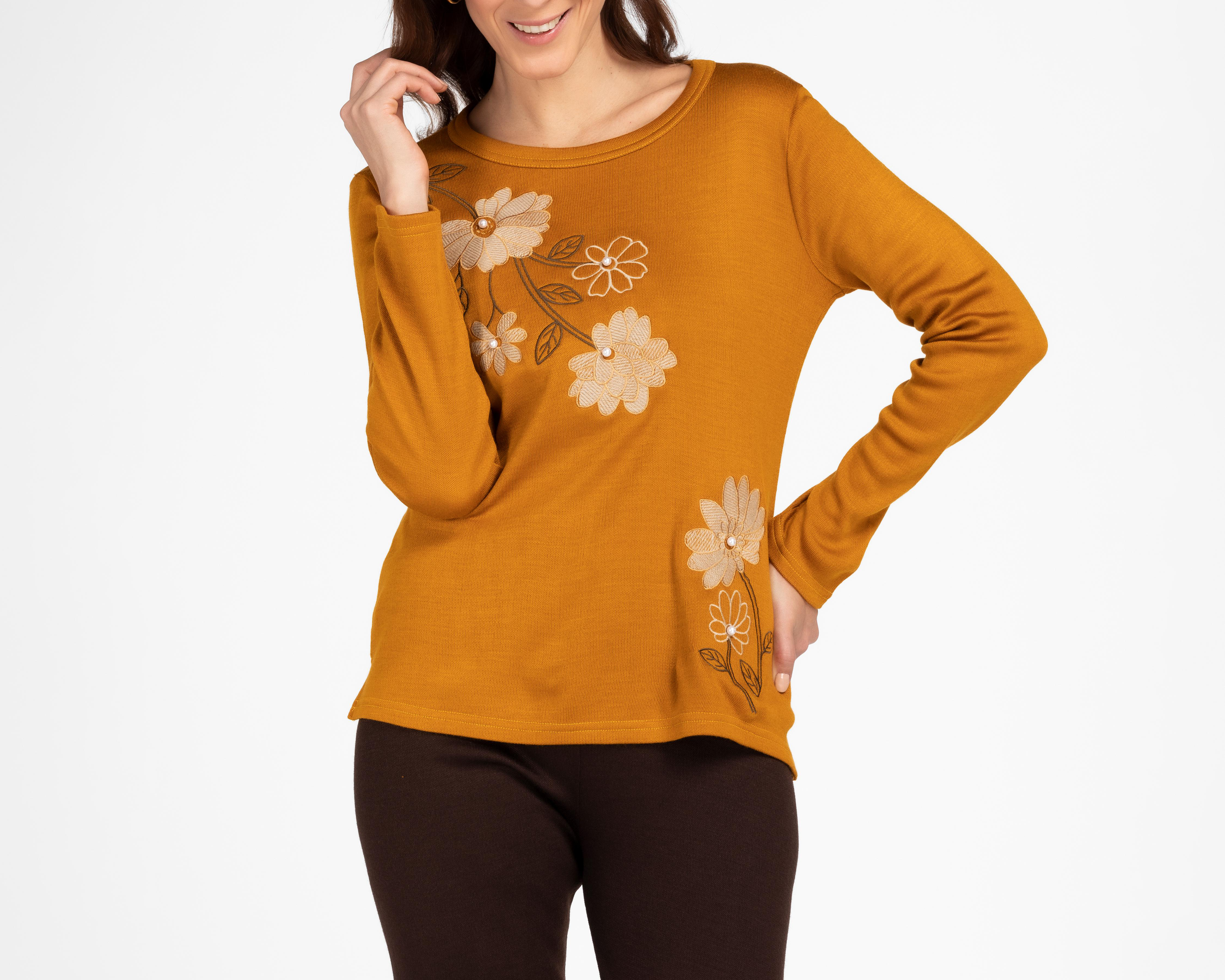 Foto 4 pulgar | Blusa y Pantalón Lady Sun Bordado con Manga Larga