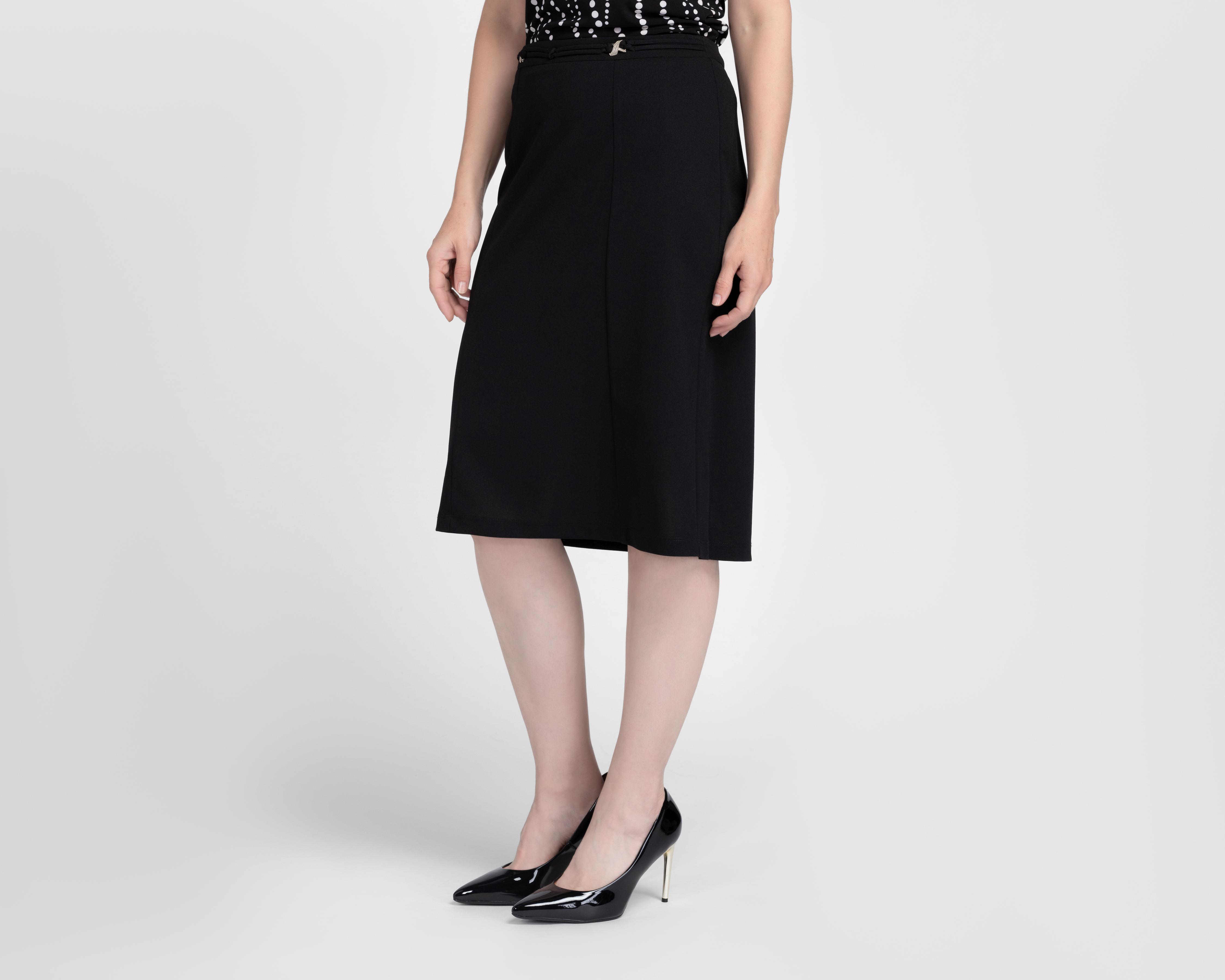 Falda Midi Sahara Negra para Mujer