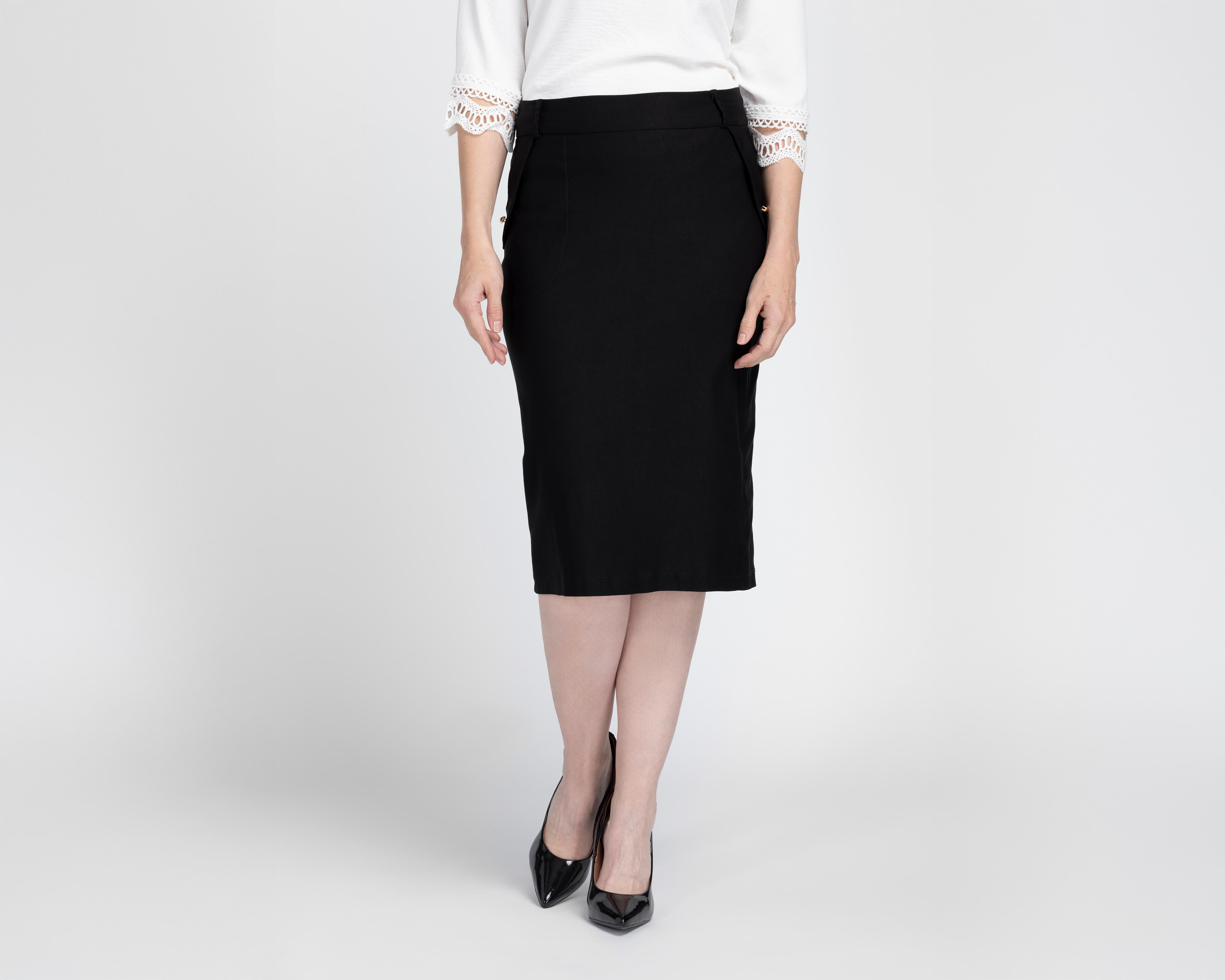 Falda Midi Sahara Negra para Mujer