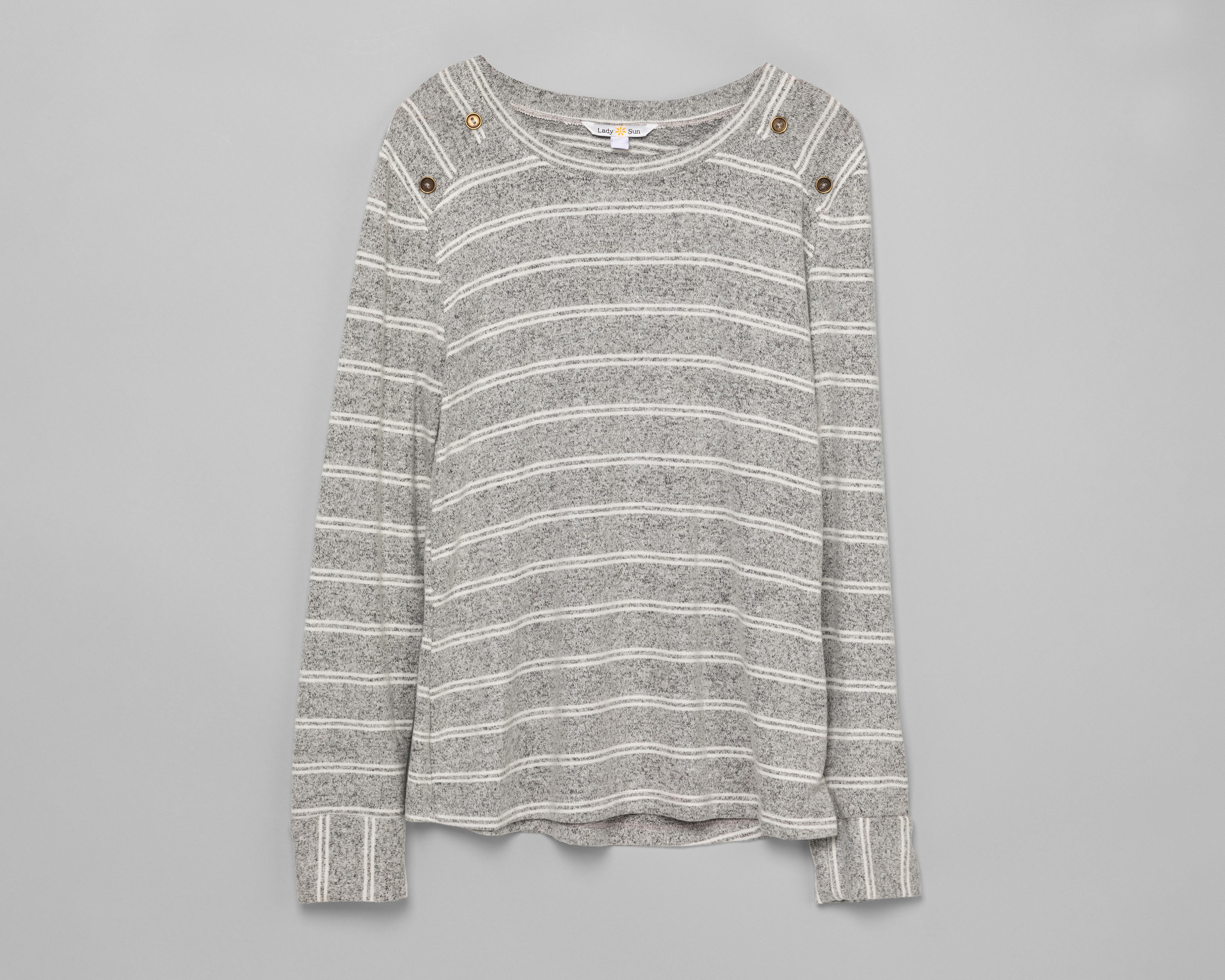 Blusa Lady Sun Manga Larga Rayada $229