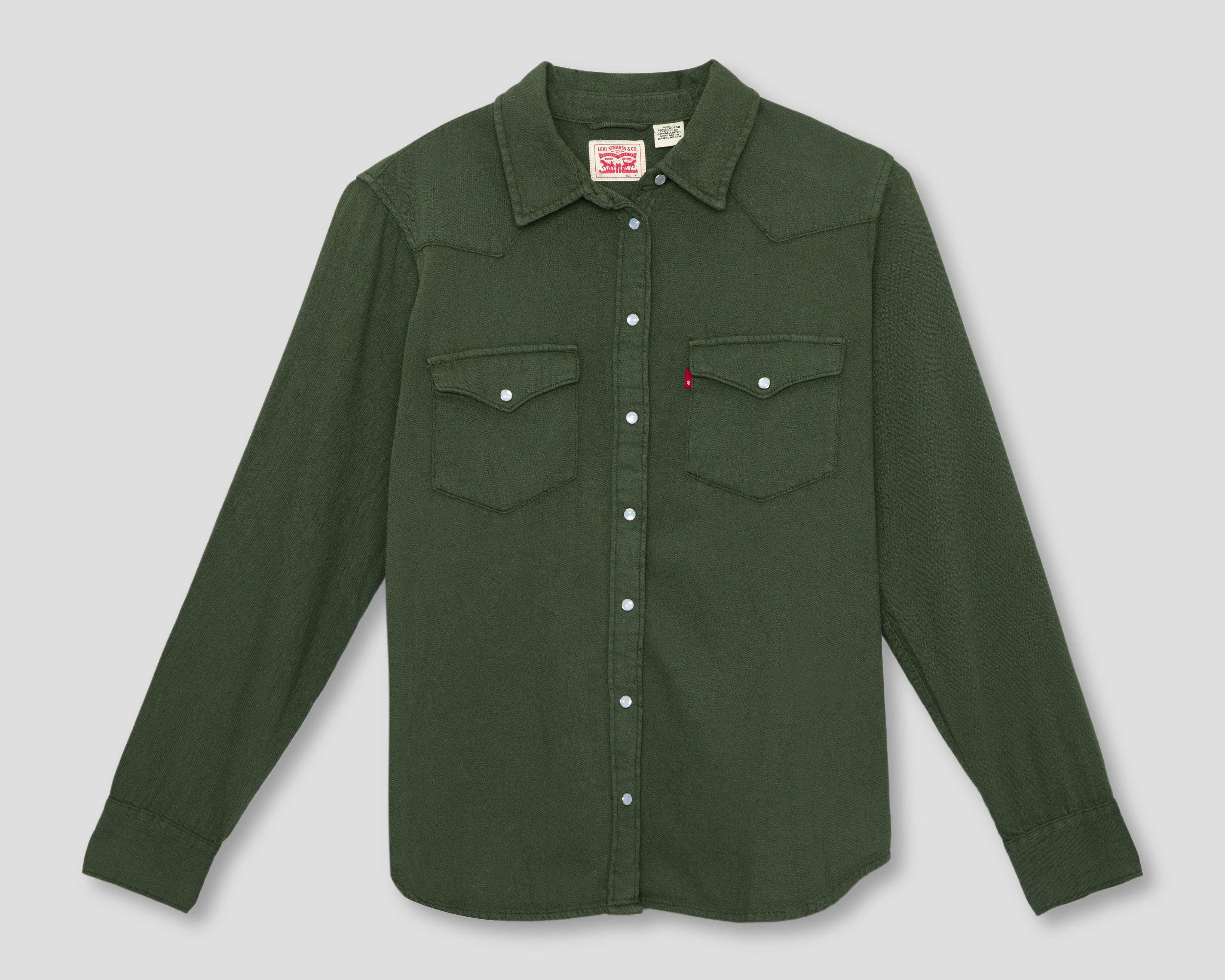 Foto 2 pulgar | Camisa Levi's Verde para Mujer