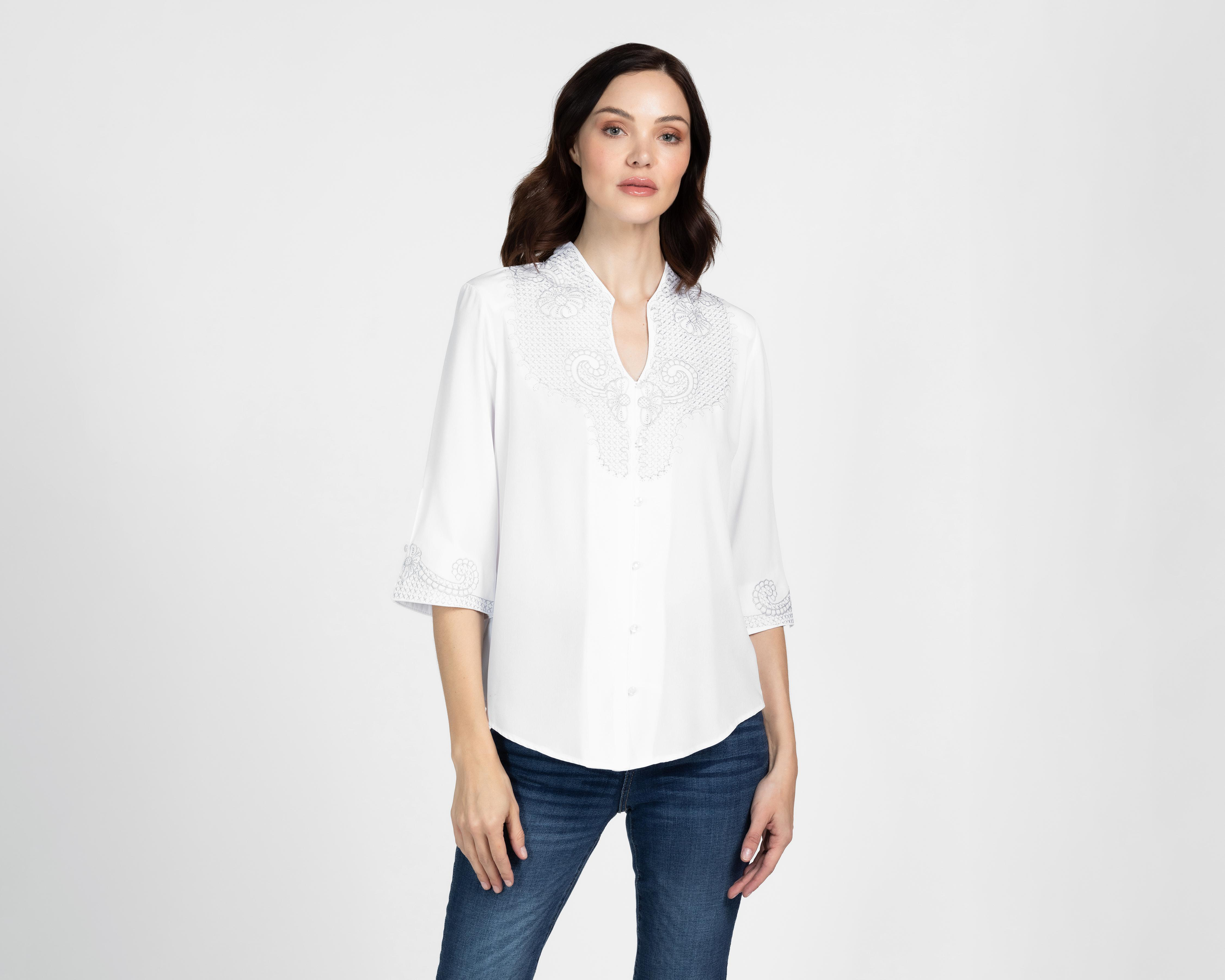 Blusa Paloma Cuello Mao para Mujer