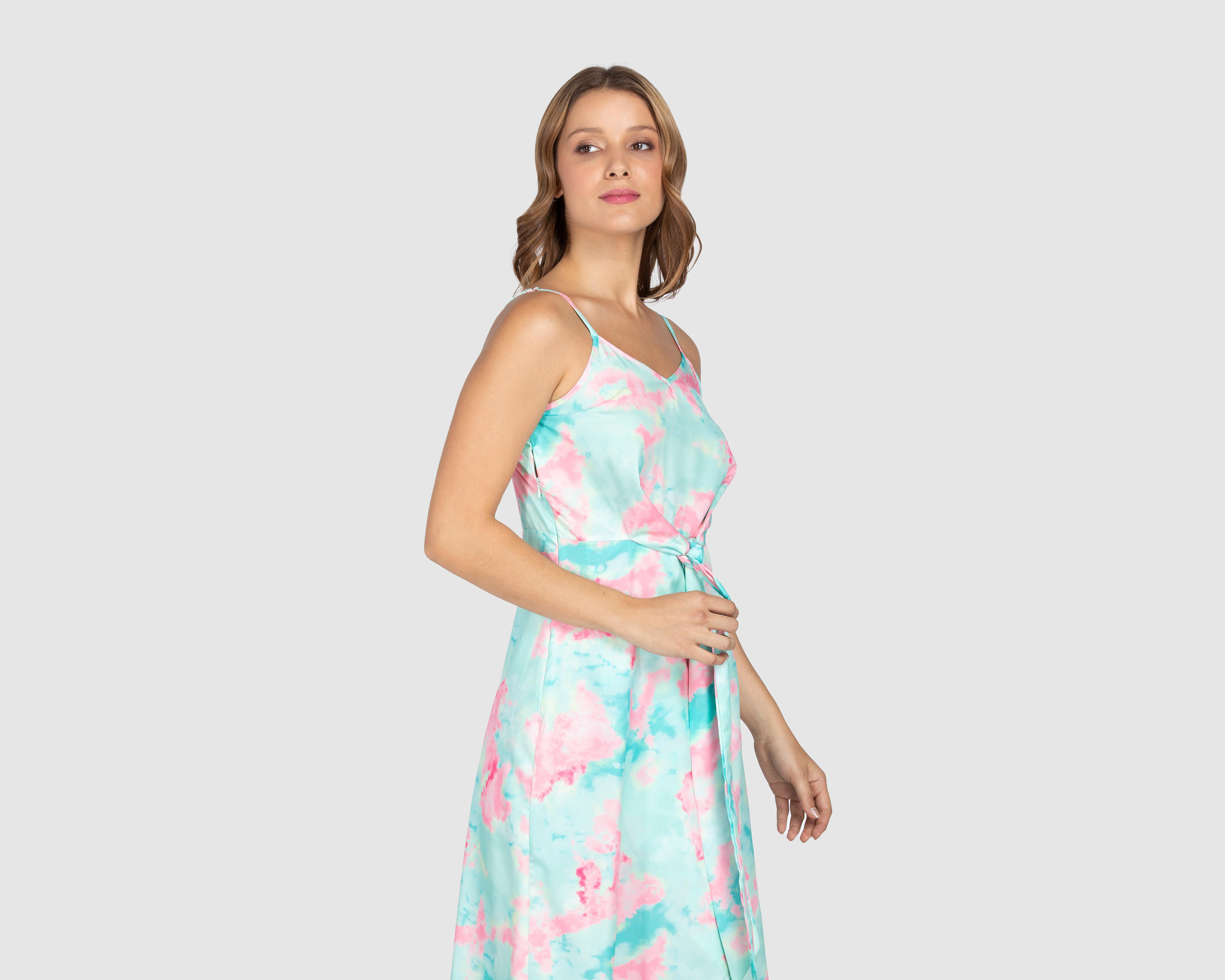 Foto 5 pulgar | Vestido Sahara Casual de Tirantes Estampado Tie-Dye