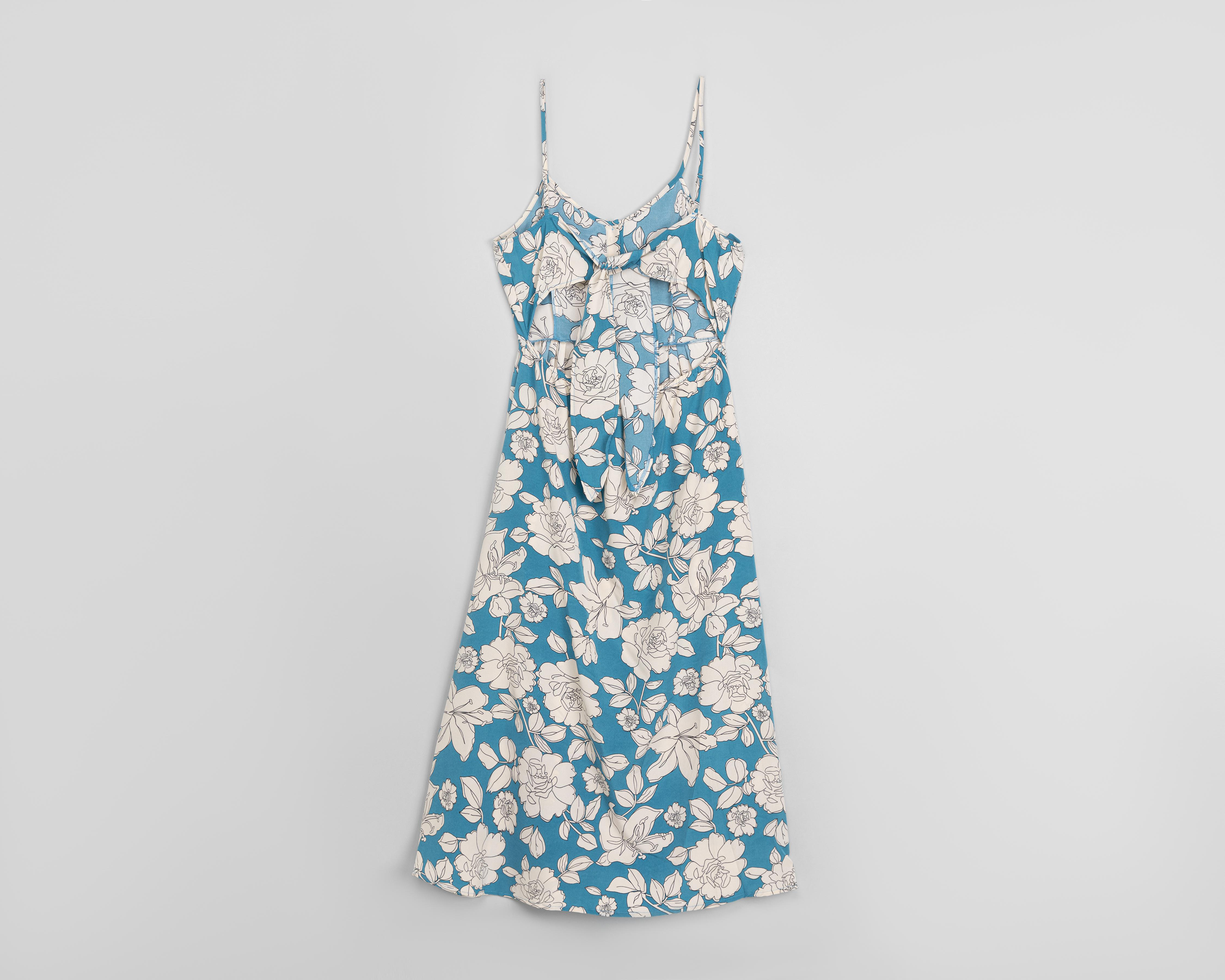 Foto 3 pulgar | Vestido Refill Casual Azul con Tirantes Estampado Floral