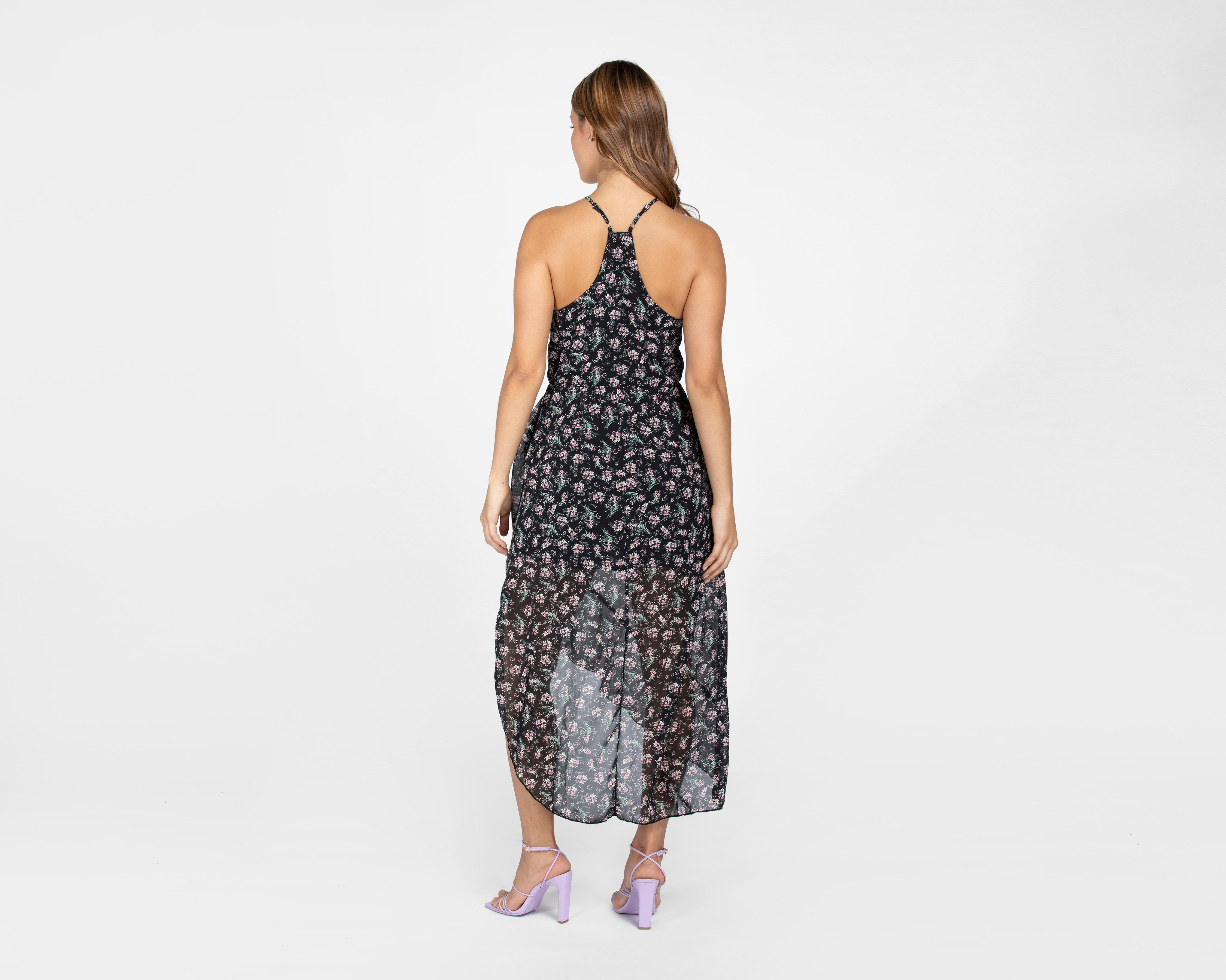 Foto 4 pulgar | Vestido Sahara Casual Cuello Halter con Estampado Floral