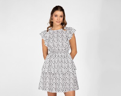 Foto 4 | Vestido Sahara Casual Blanco con Estampado Olanes