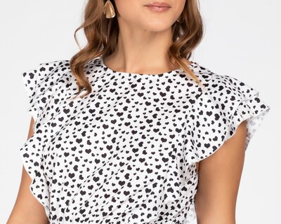 Foto 5 | Vestido Sahara Casual Blanco con Estampado Olanes