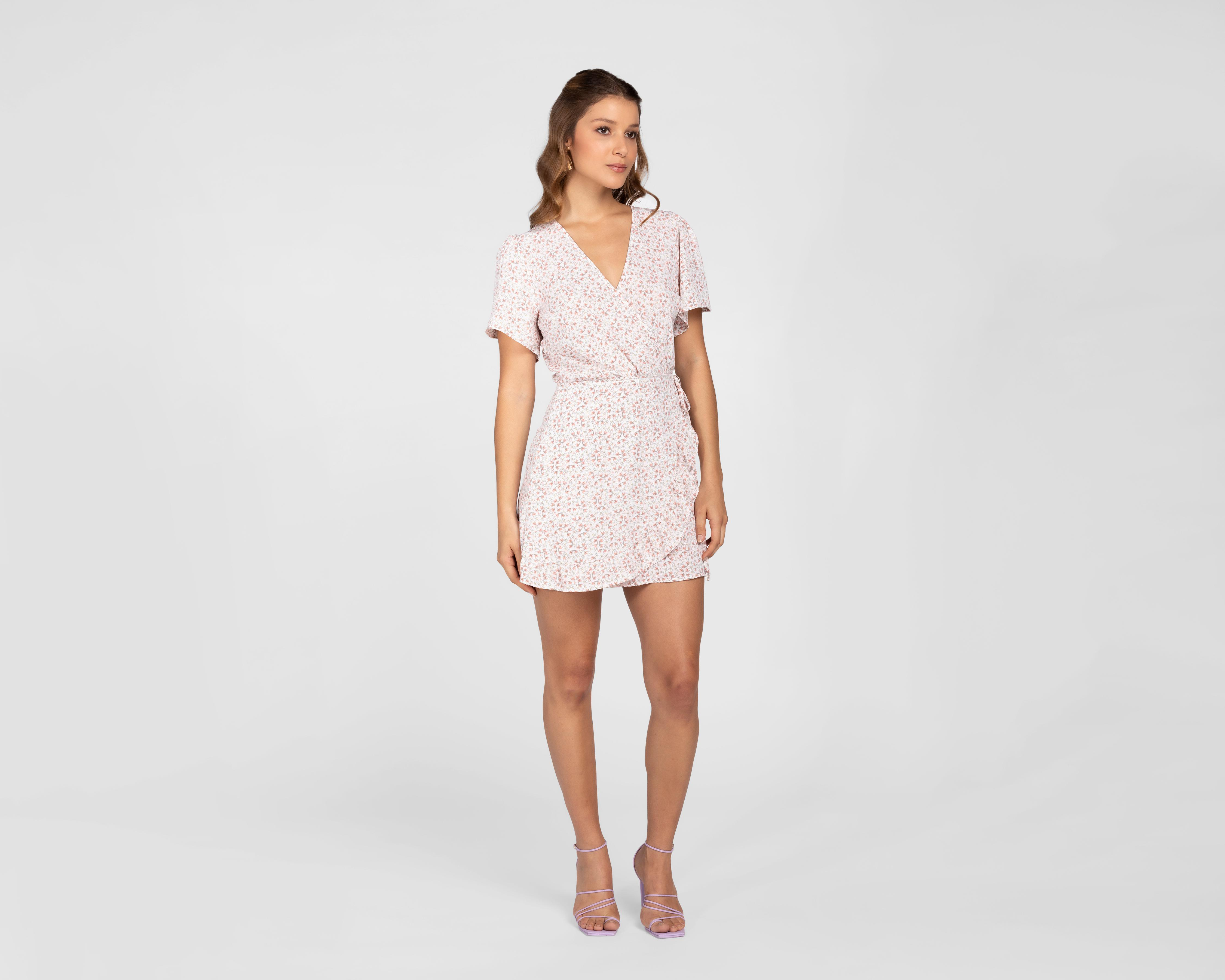 Vestido Sahara Casual Escote Cruzado con Estampado Floral