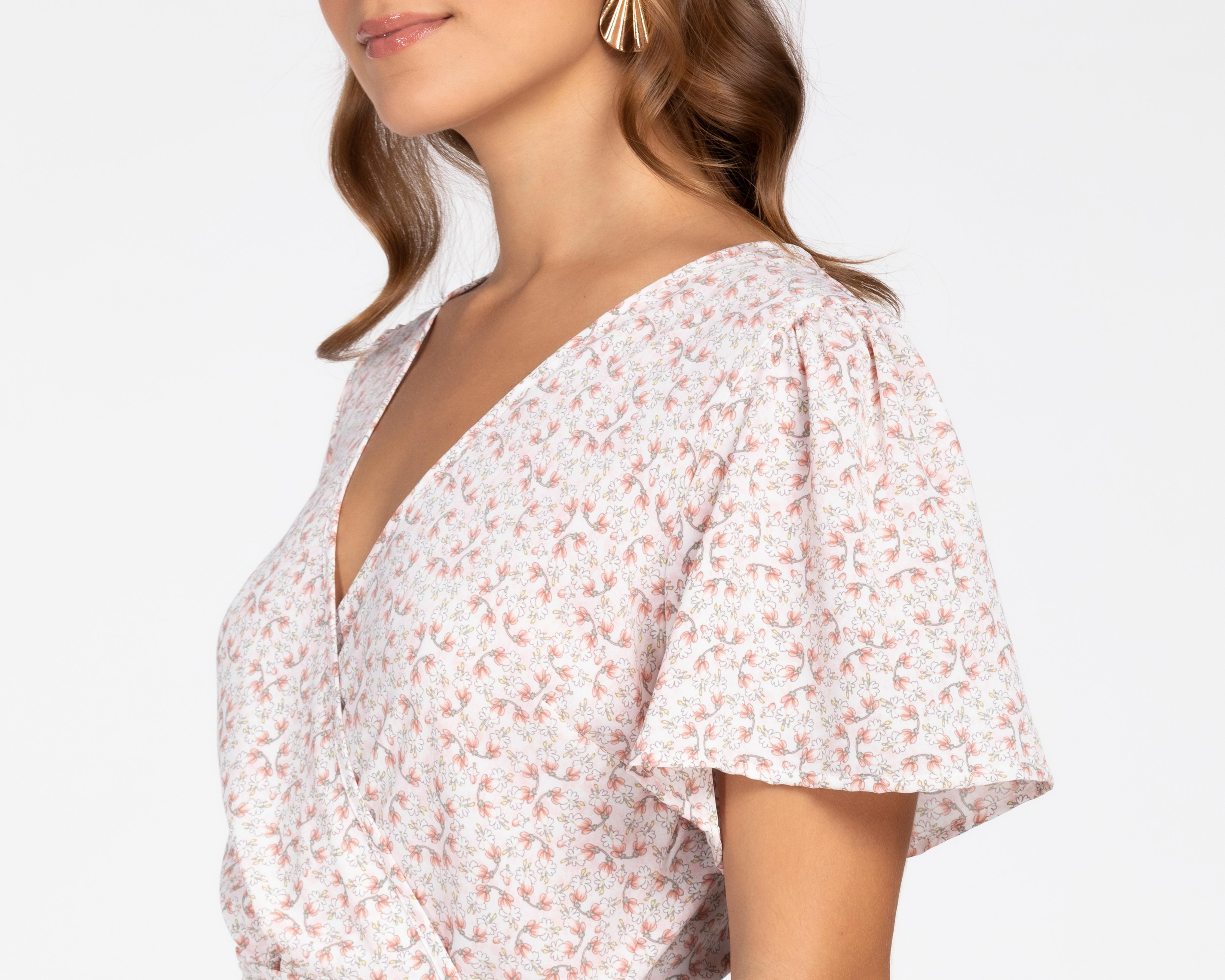 Foto 5 pulgar | Vestido Sahara Casual Escote Cruzado con Estampado Floral