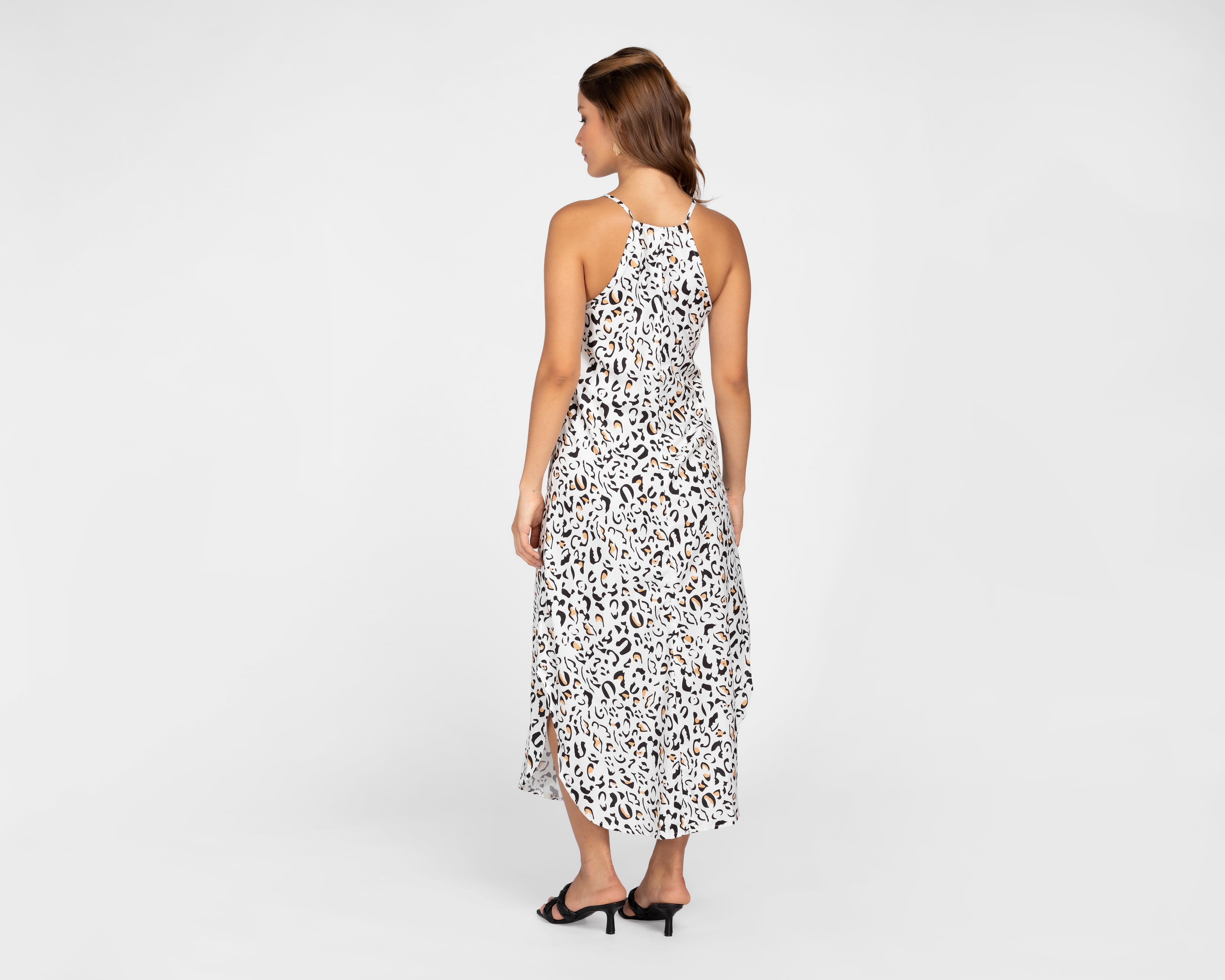 Foto 3 | Vestido Sahara Casual Cuello Halter Animal Print
