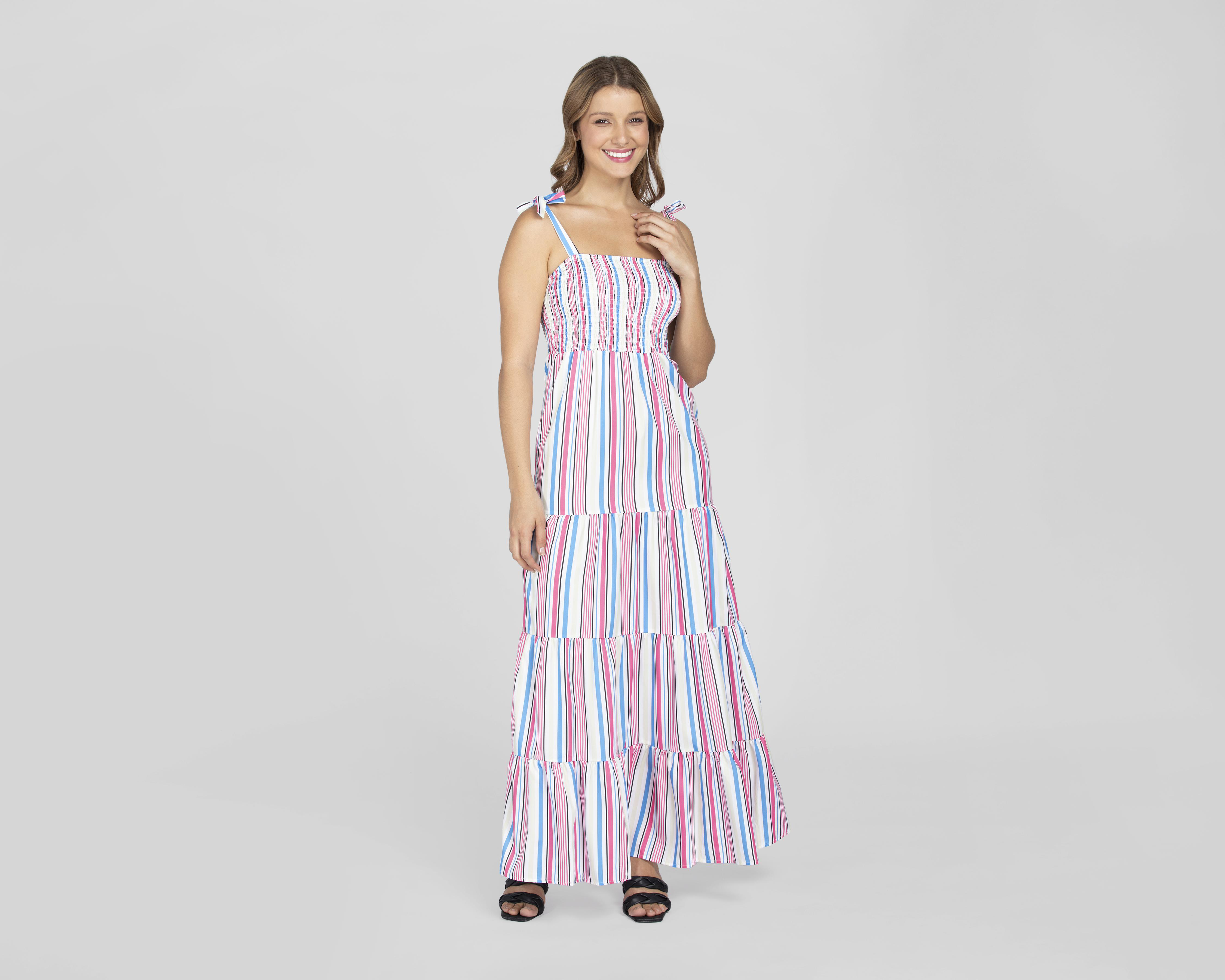 Vestido Sahara Casual Largo a Rayas