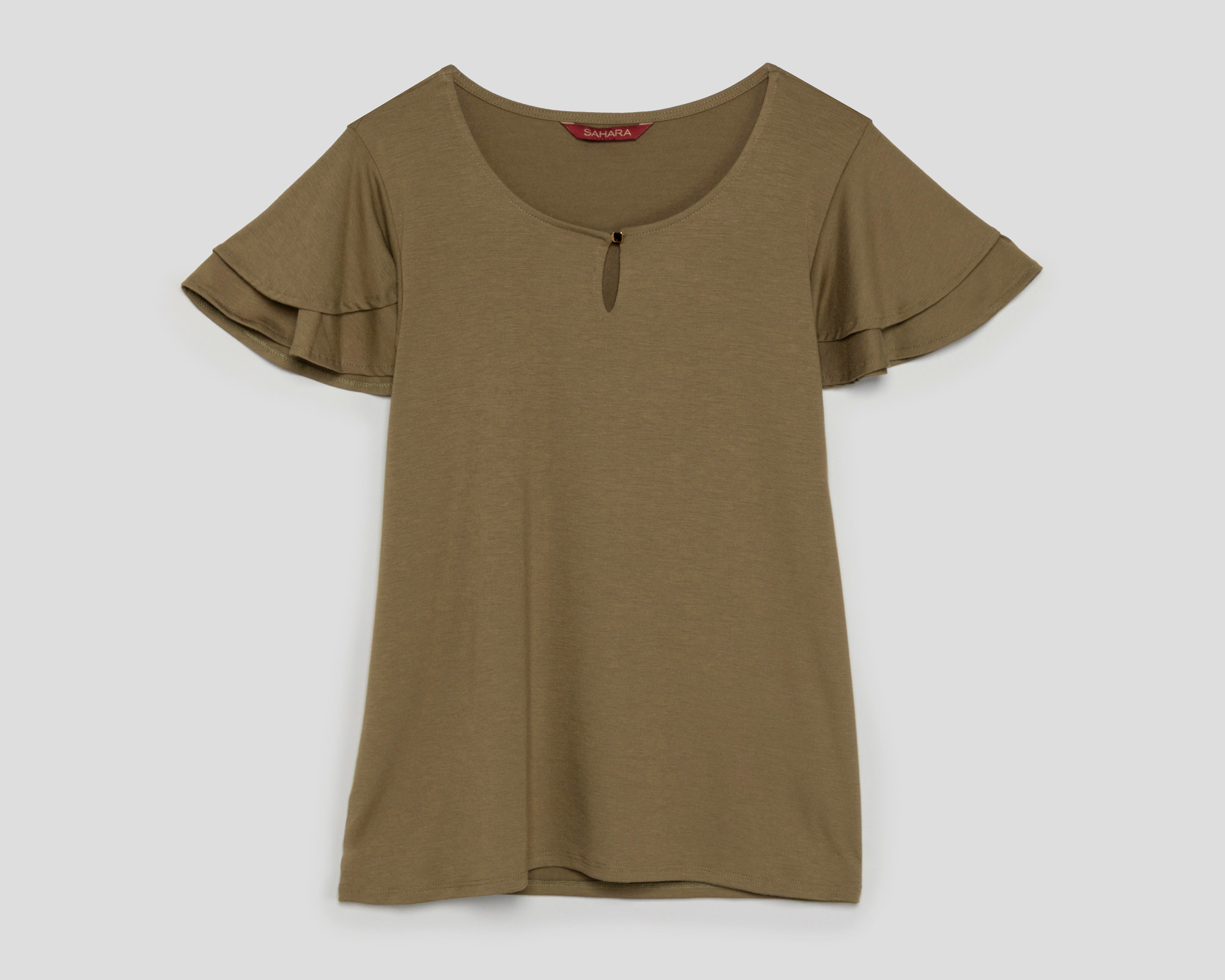 Foto 2 pulgar | Playera Verde Sahara para Mujer