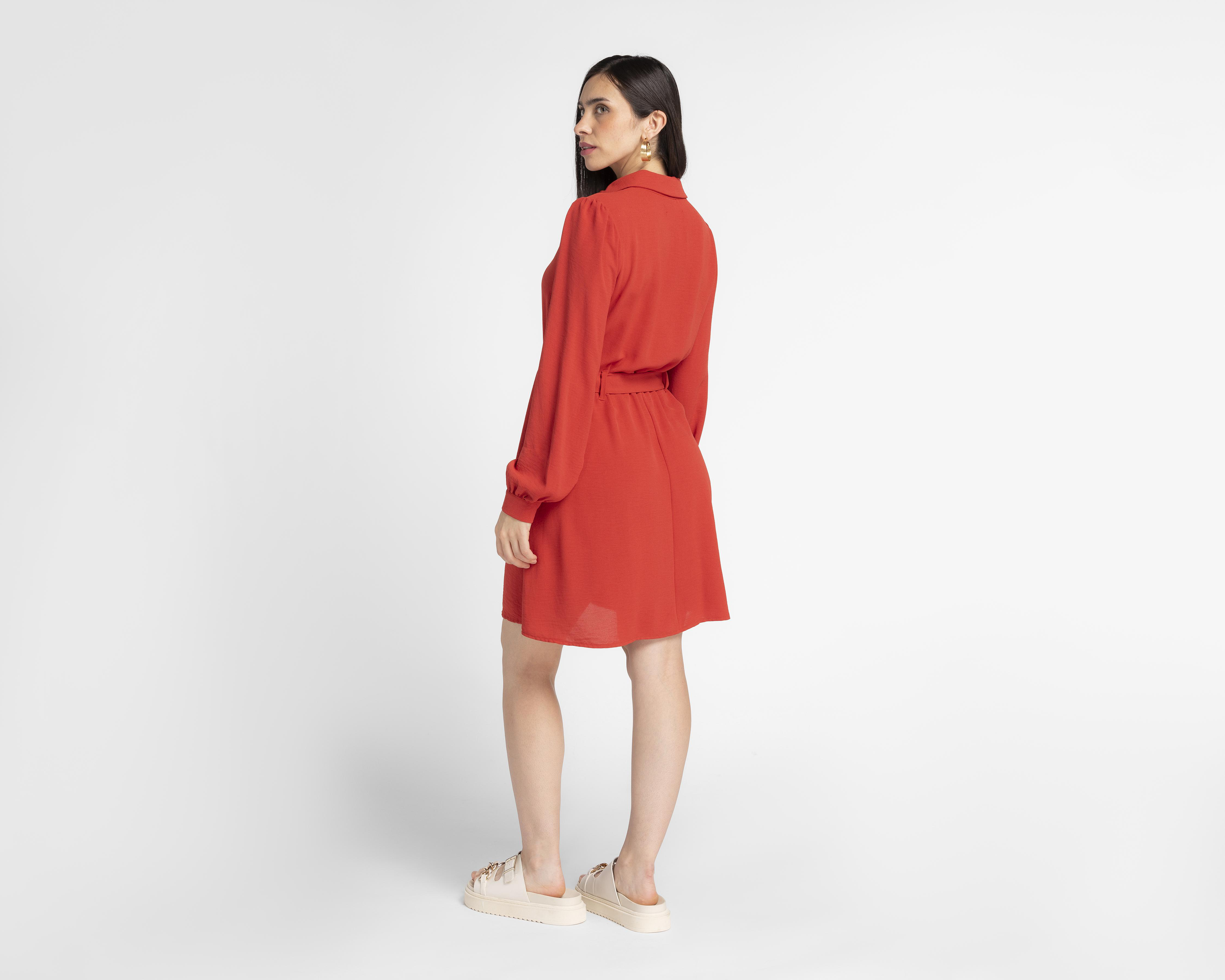 Foto 4 pulgar | Vestido Sahara Casual Manga Larga con Botones