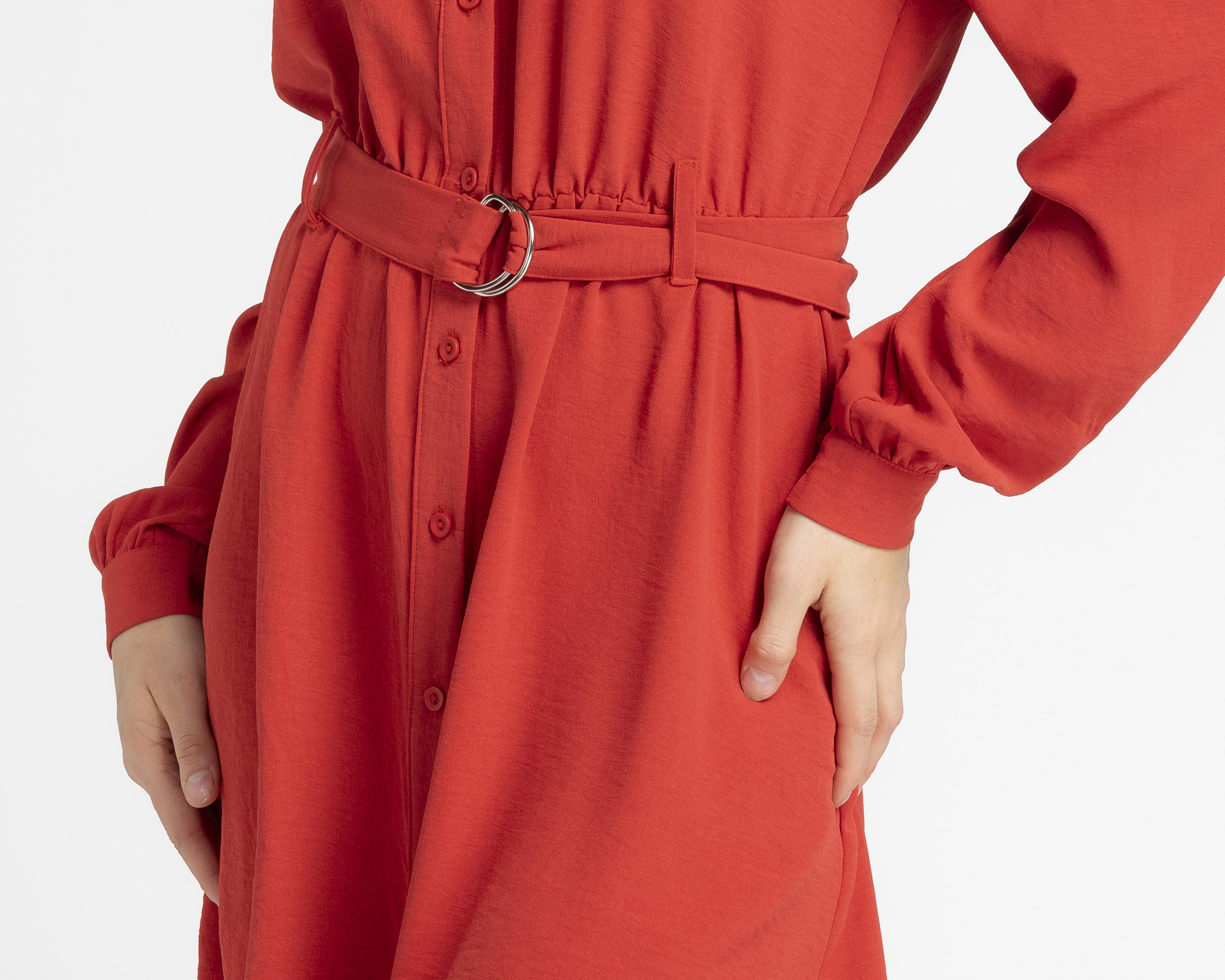 Foto 5 | Vestido Sahara Casual Manga Larga con Botones