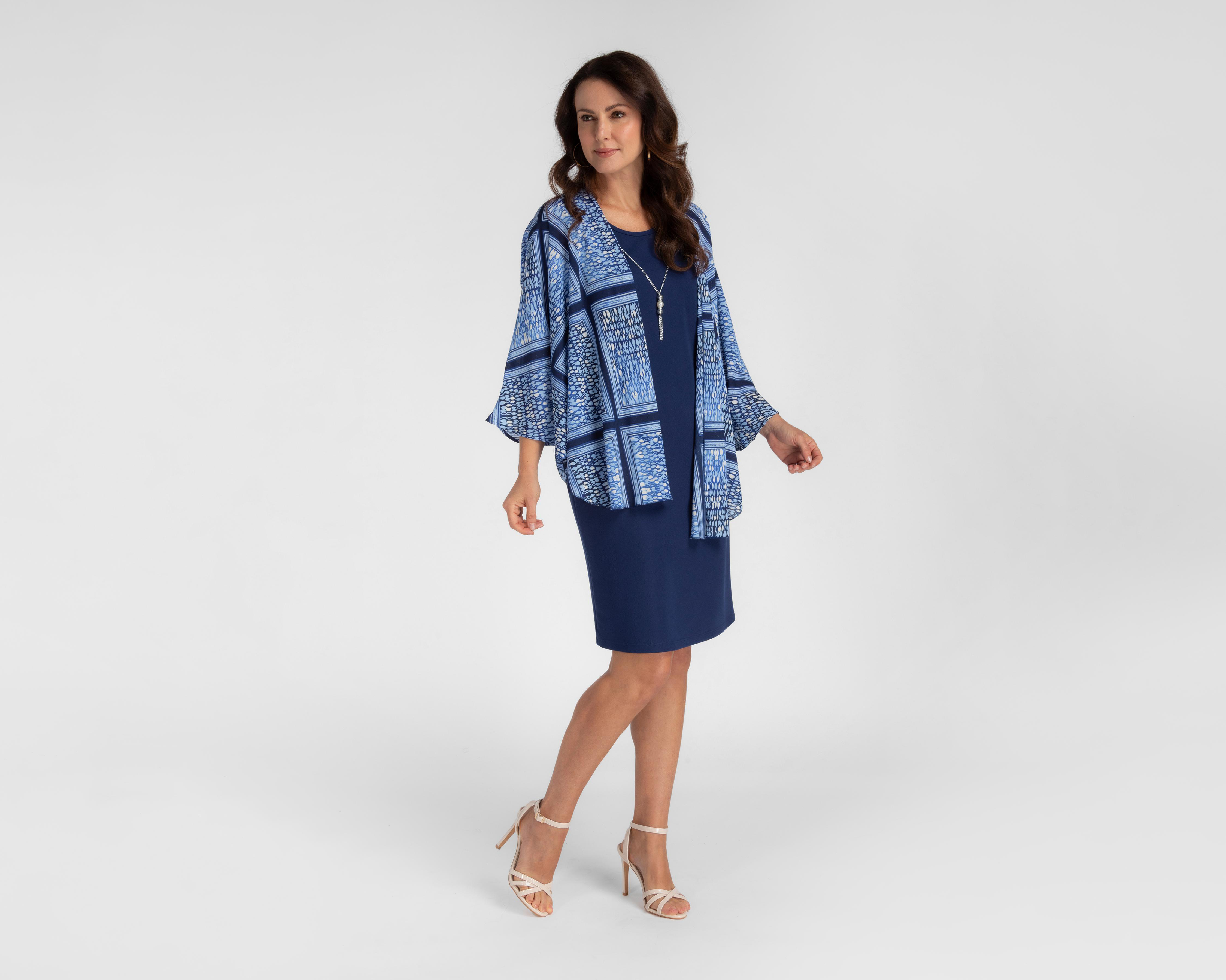 Vestido Casual Lady Sun Azul con Collar y Ensamble