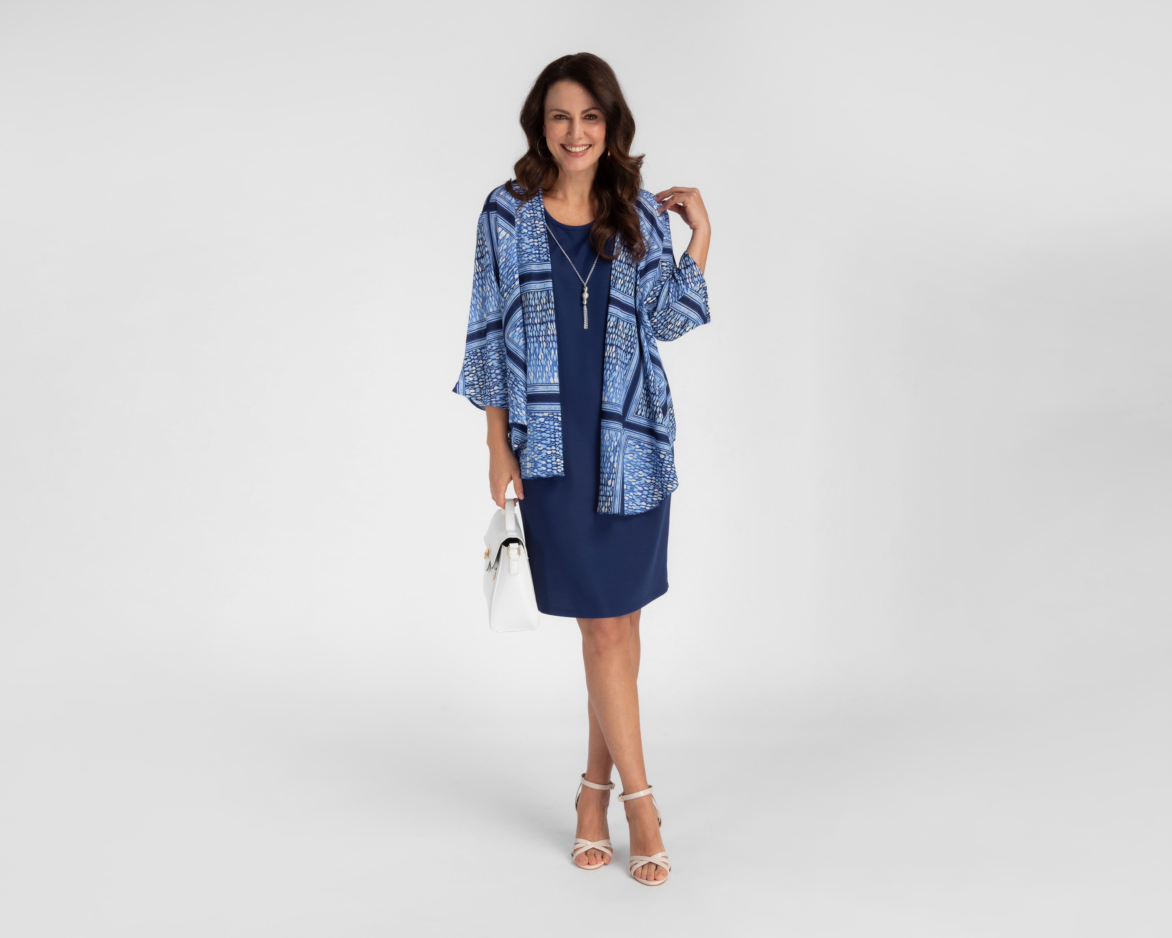 Foto 3 pulgar | Vestido Casual Lady Sun Azul con Collar y Ensamble