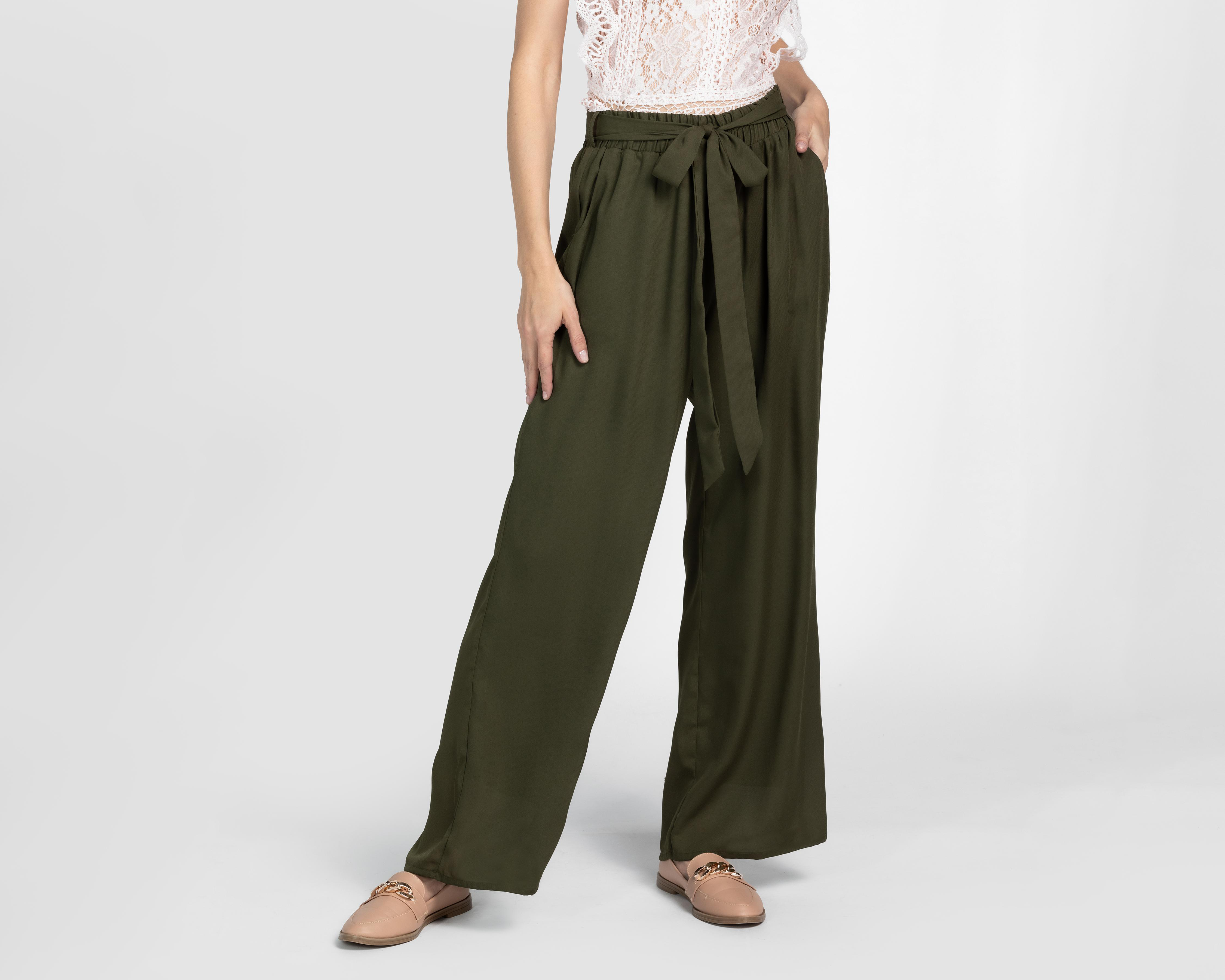 Foto 2 pulgar | Pantalón de Vestir Sahara Verde para Mujer
