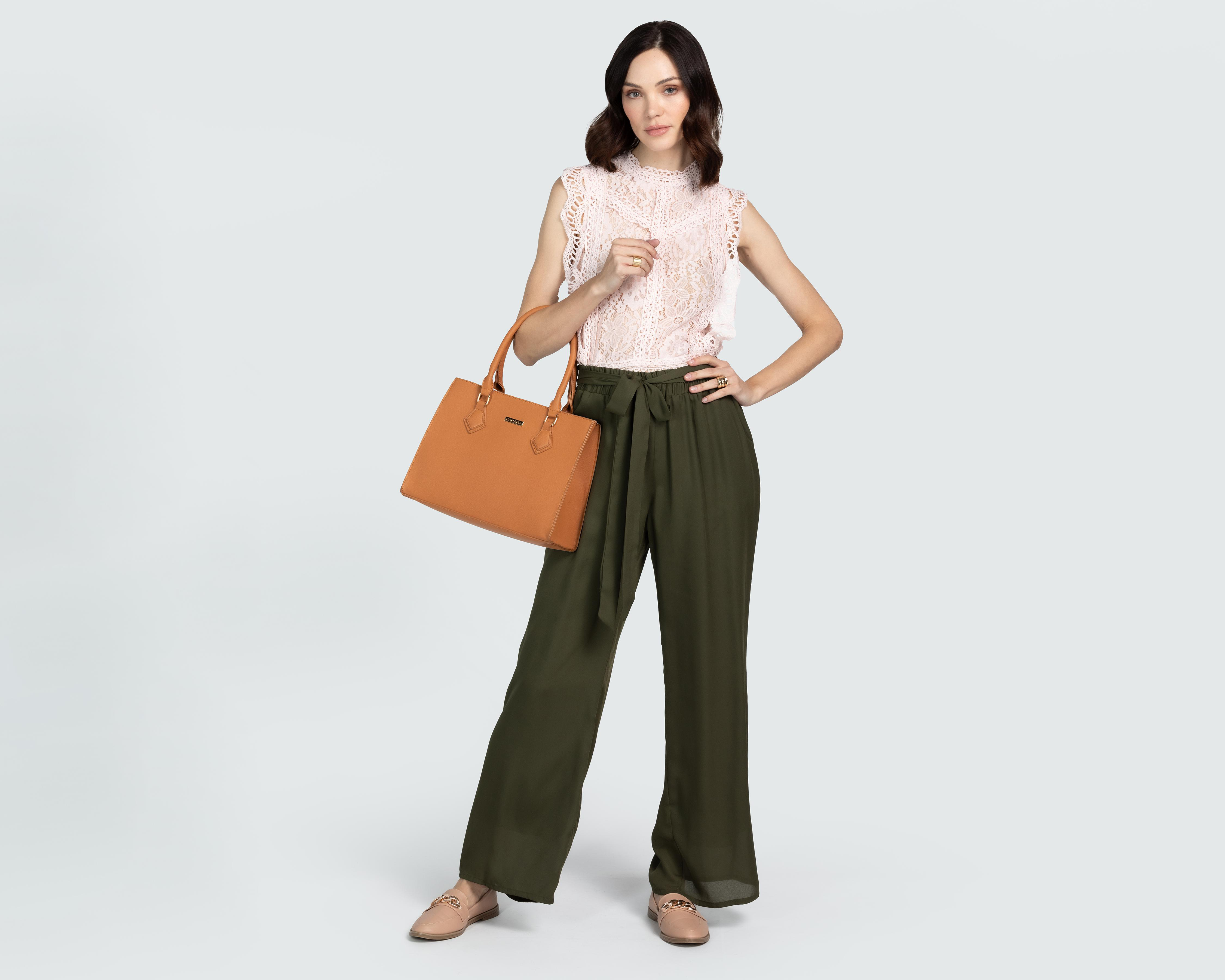 Foto 3 pulgar | Pantalón de Vestir Sahara Verde para Mujer