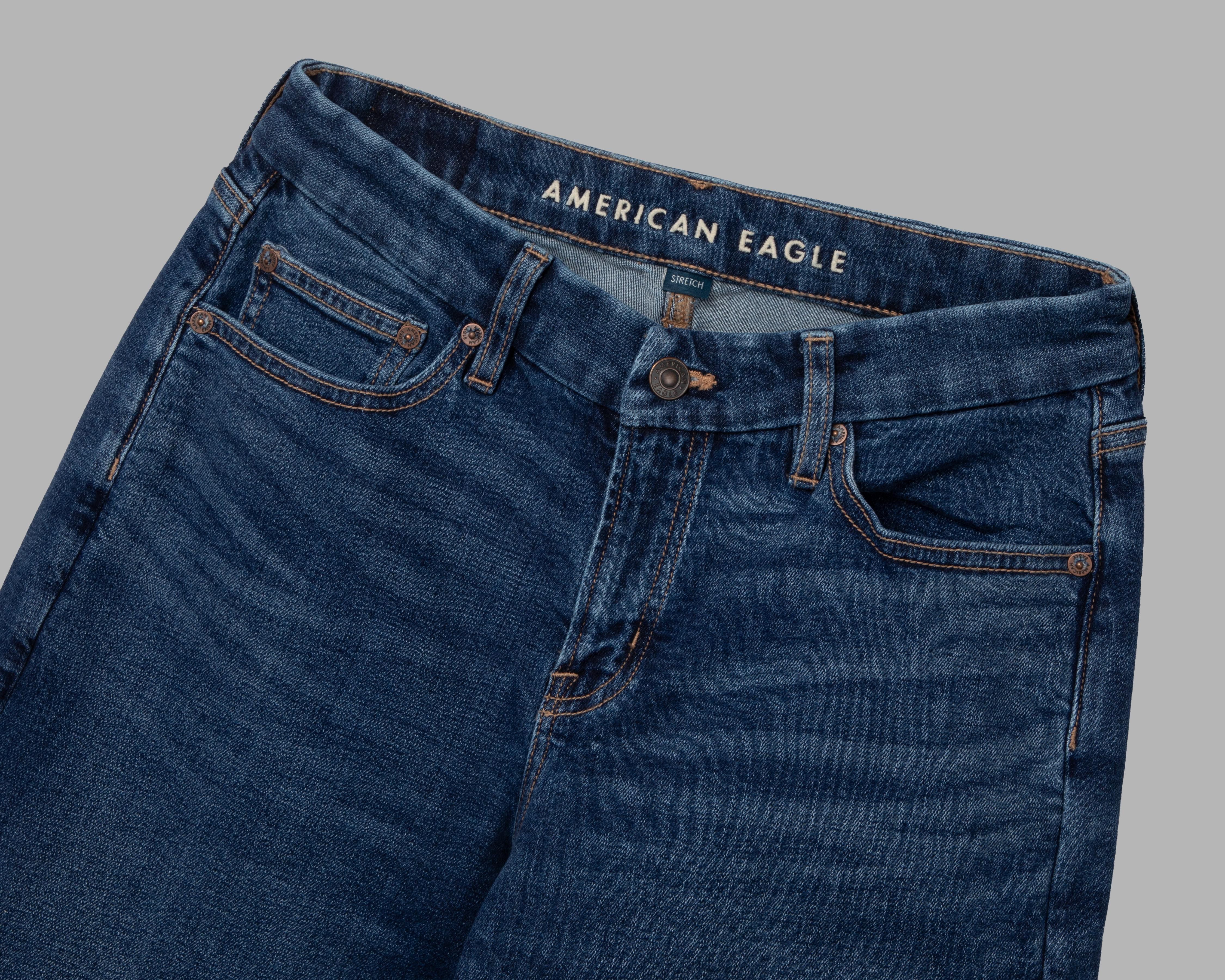 Foto 4 pulgar | Jeans American Eagle Curvy Straight Deslavados