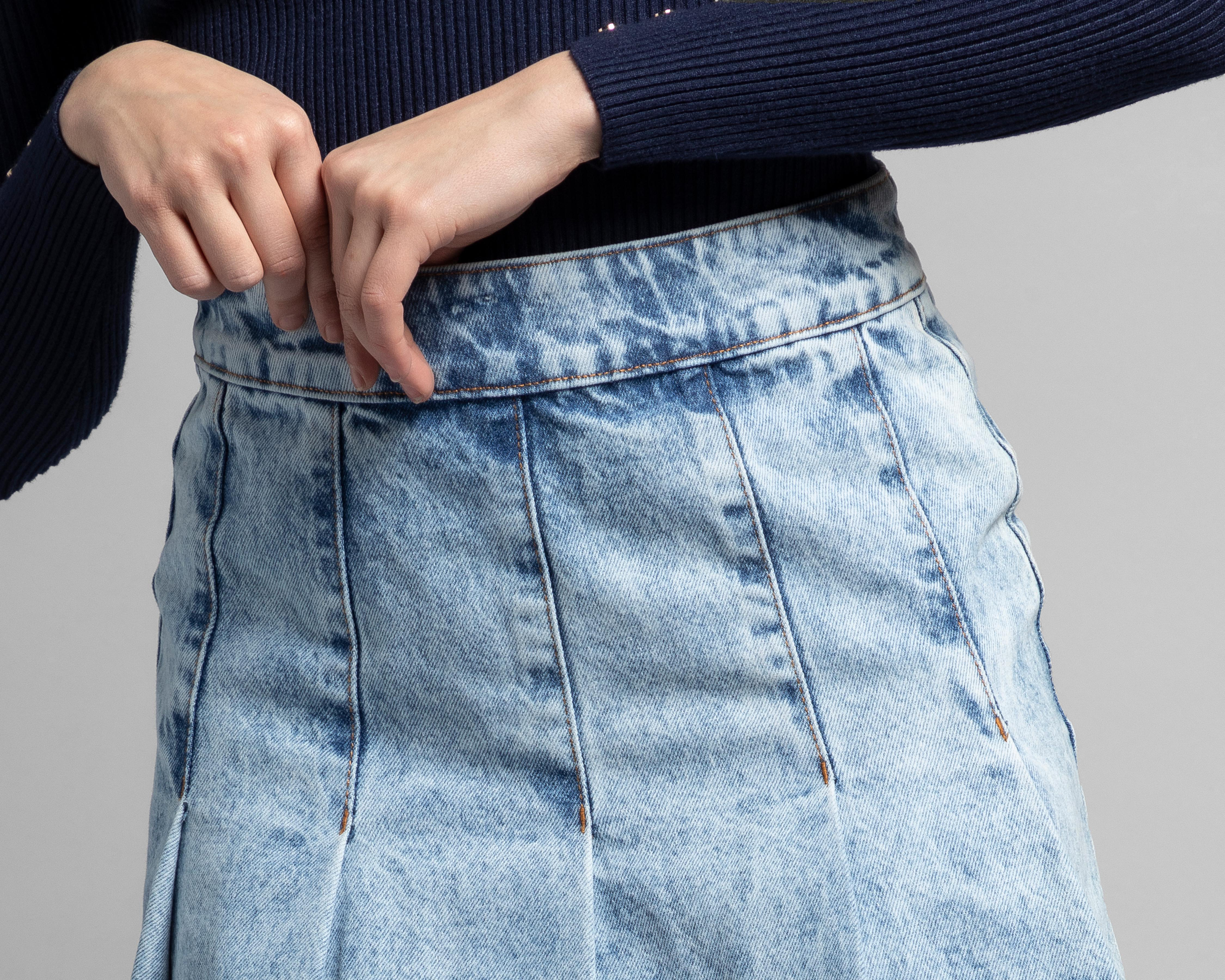 Foto 4 | Falda Corta Thinner de Mezclilla