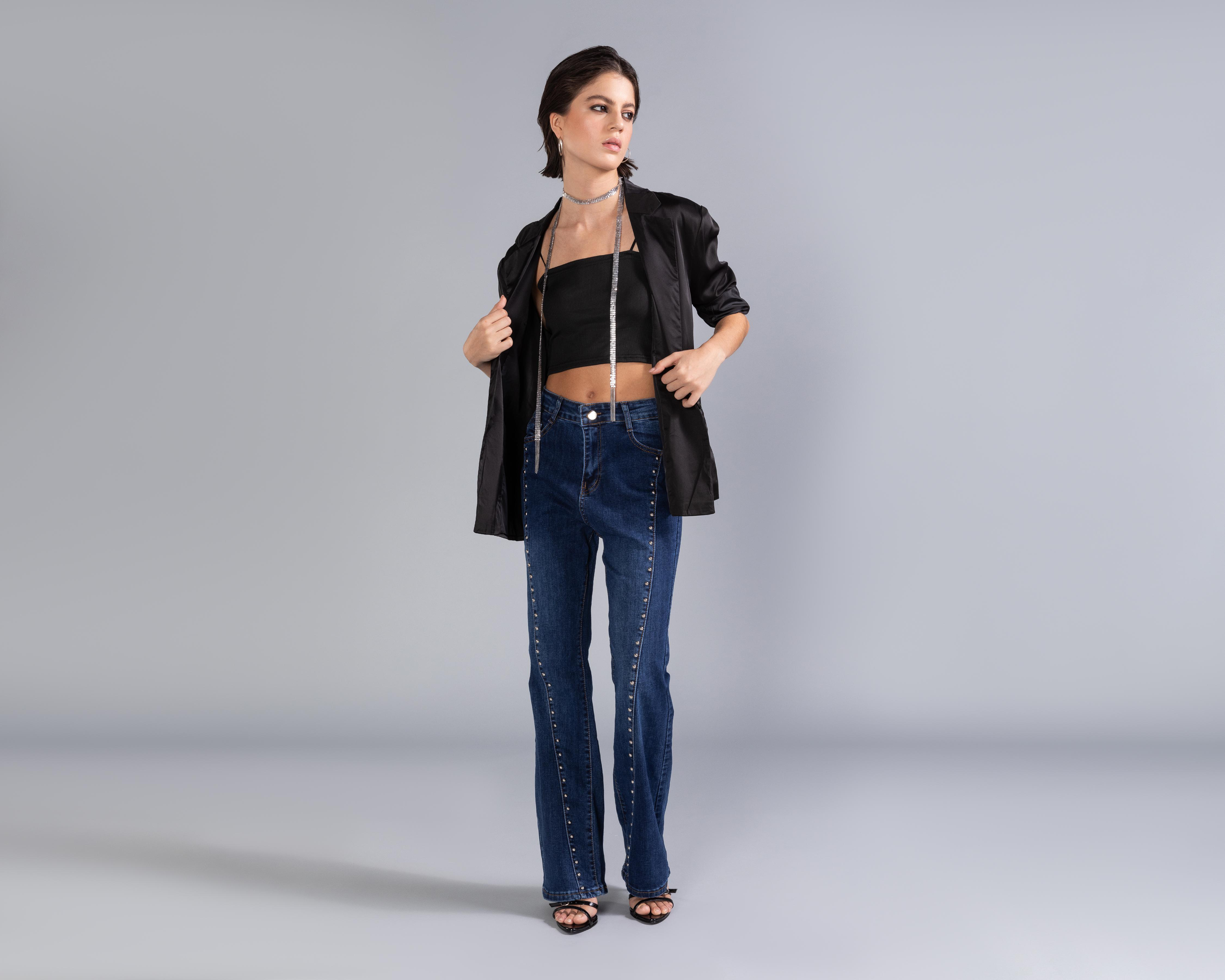 Blazer Negro Strona para Mujer