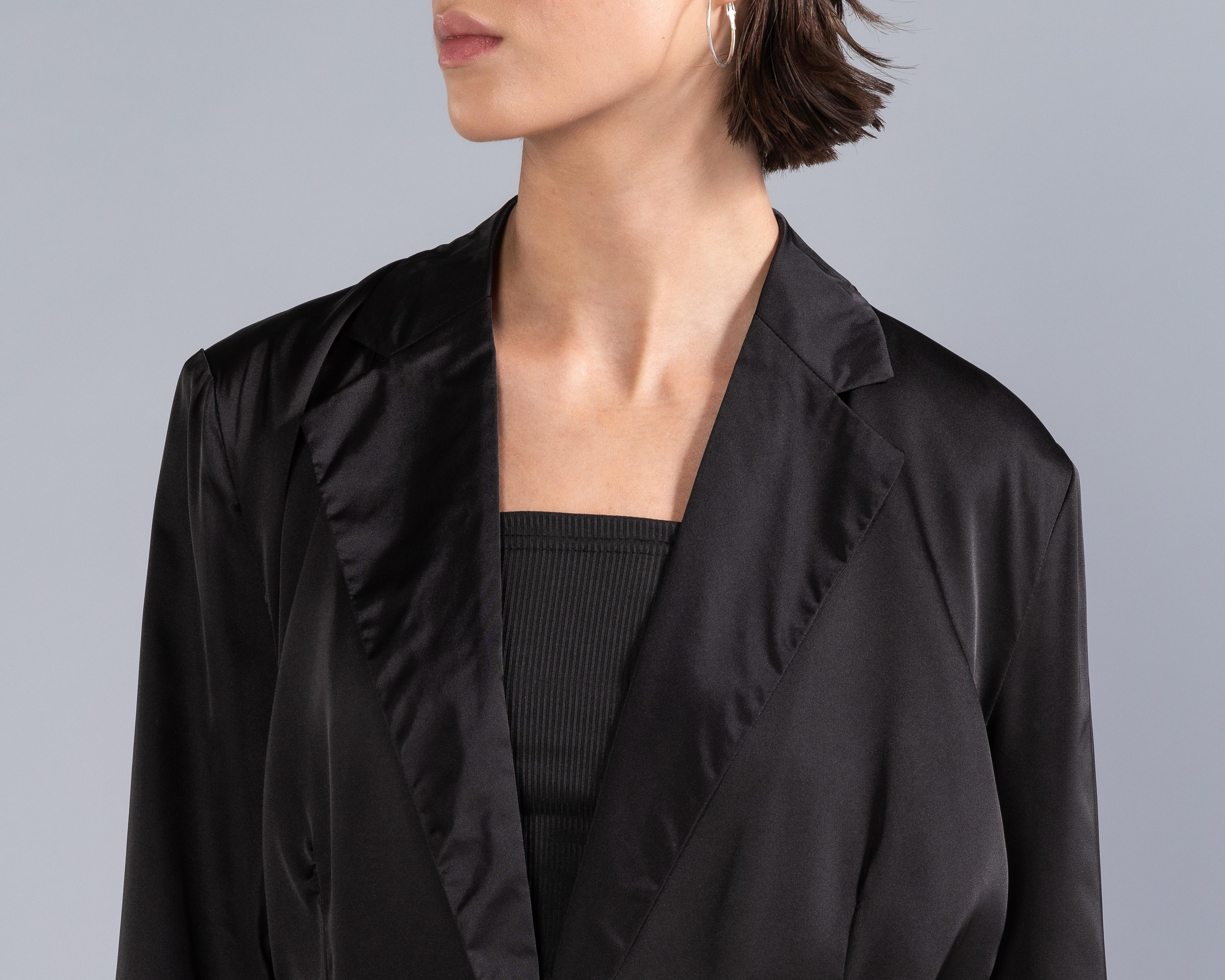 Foto 4 | Blazer Negro Strona para Mujer