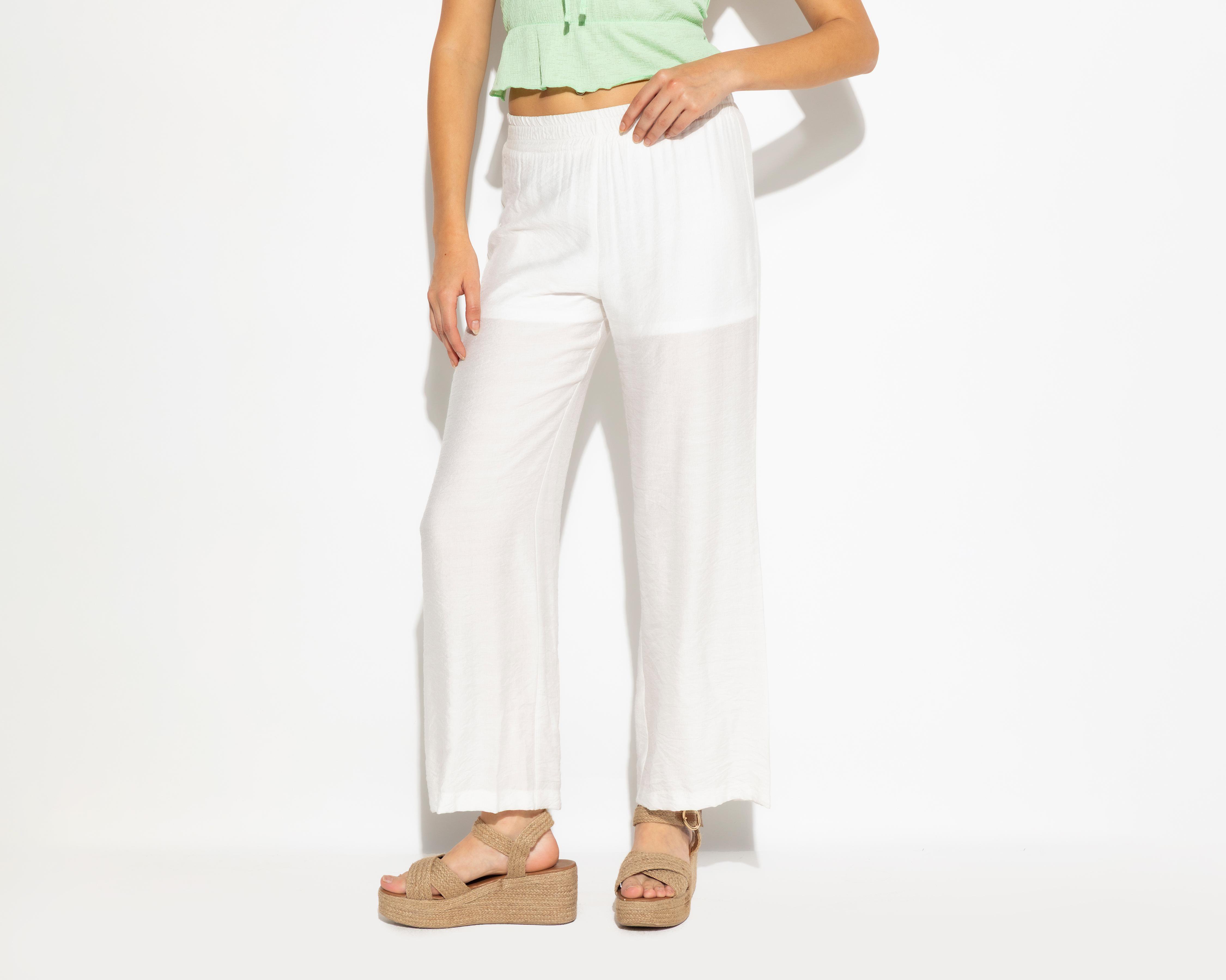 Foto 2 | Pantalón Ancho Strona Blanco para Mujer