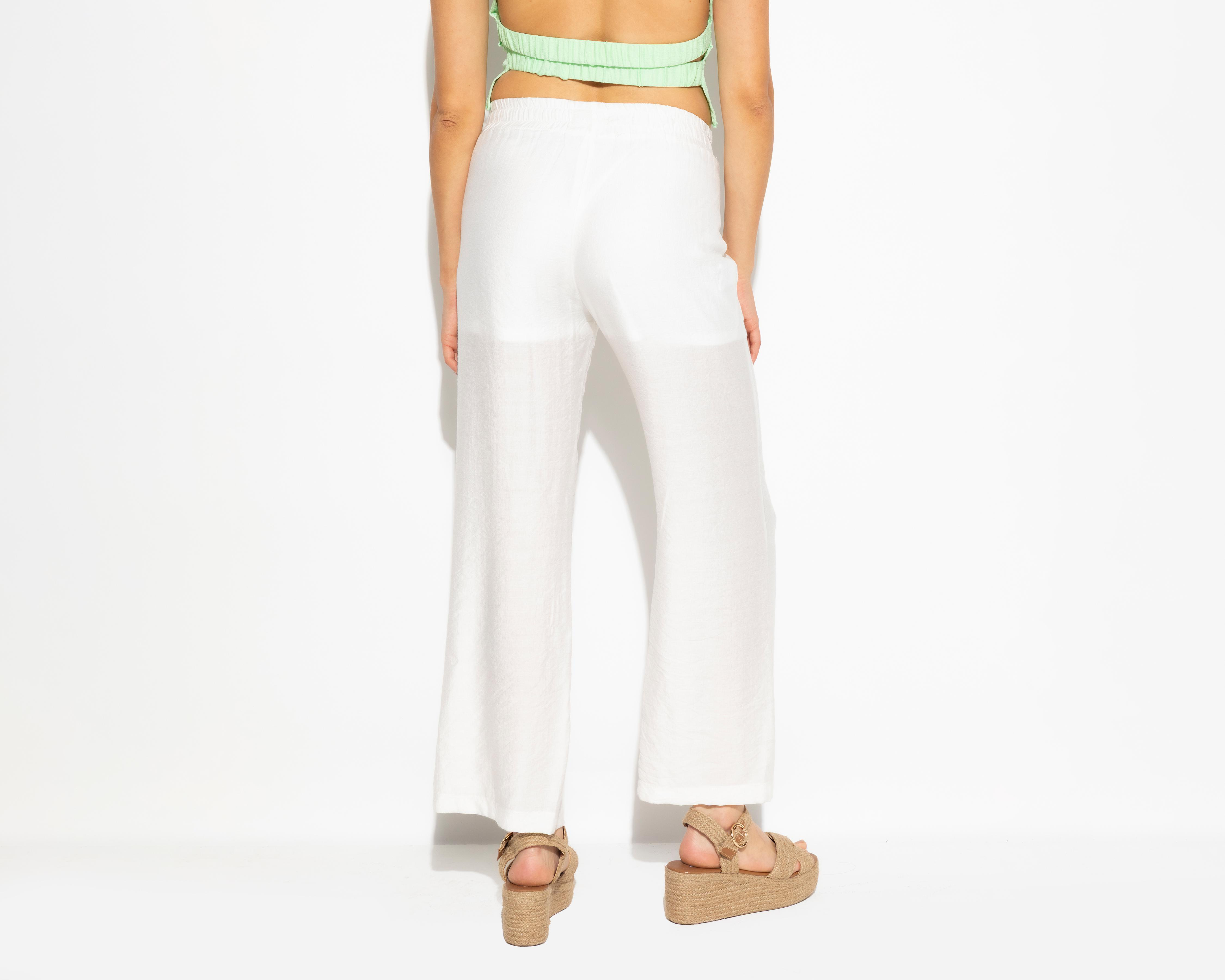 Foto 3 | Pantalón Ancho Strona Blanco para Mujer