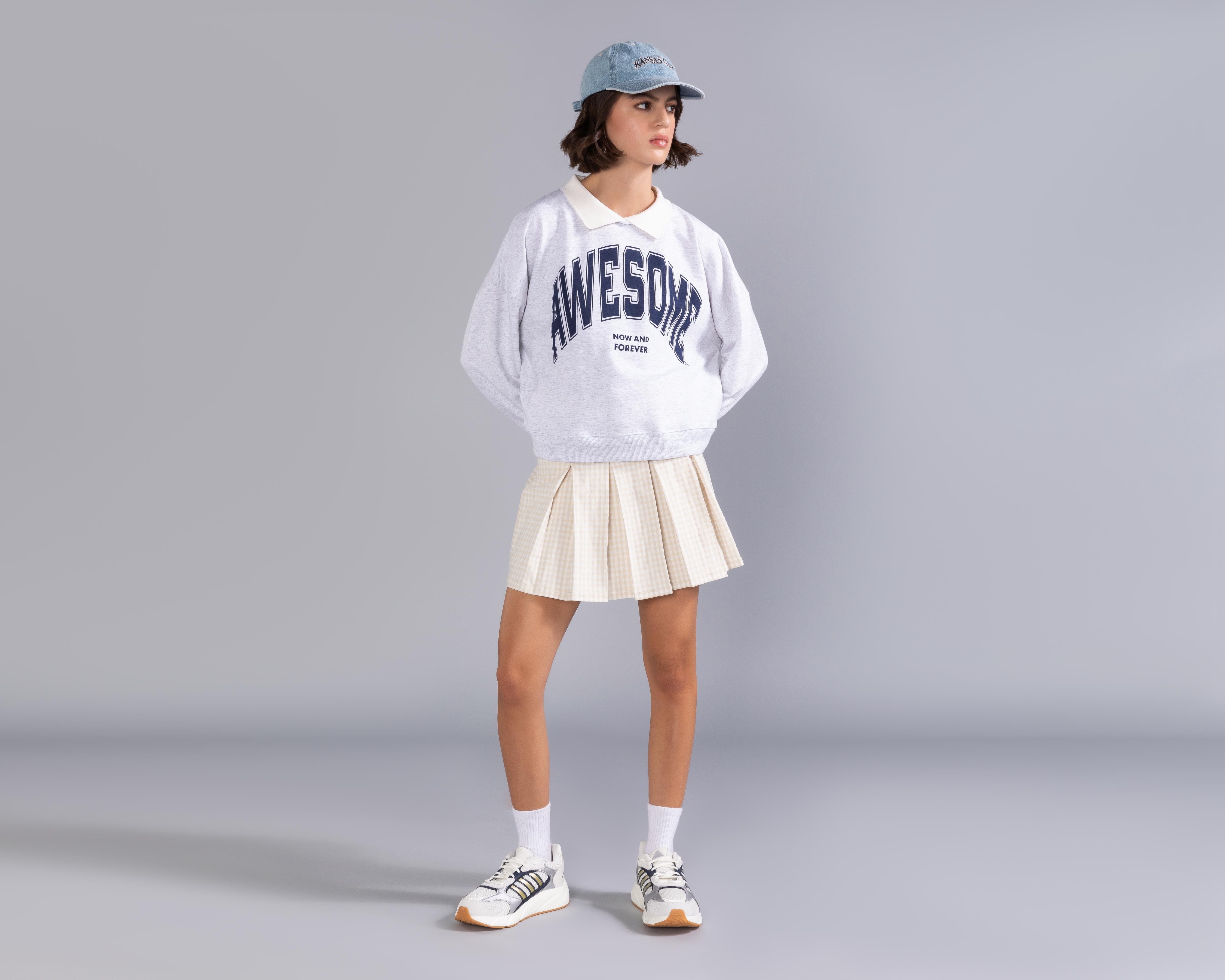 Falda Corta Strona Tableada para Mujer $279