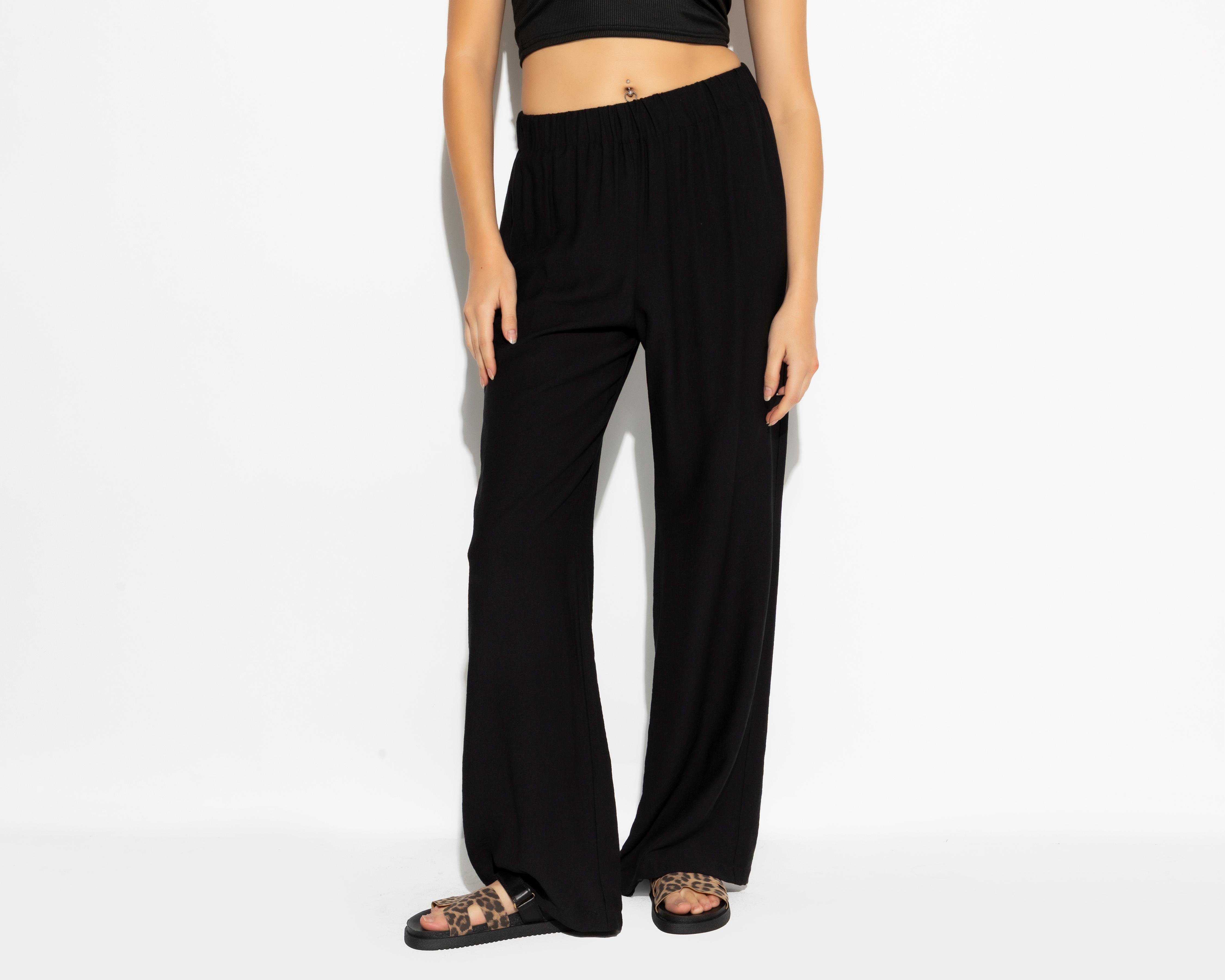 Foto 2 | Pantalón Ancho Strona Negro para Mujer