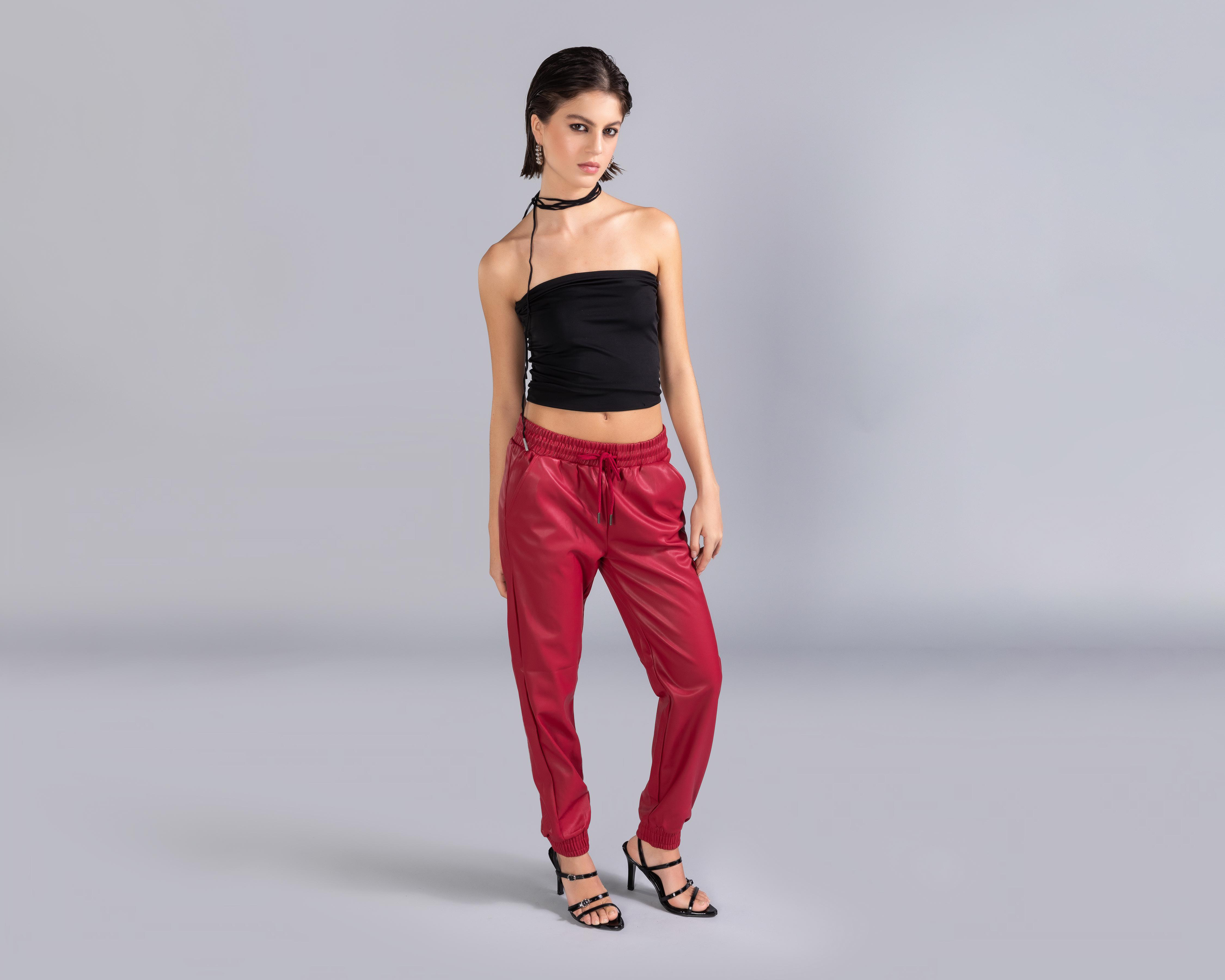 Foto 2 pulgar | Pantalón Strona Rojo para Mujer