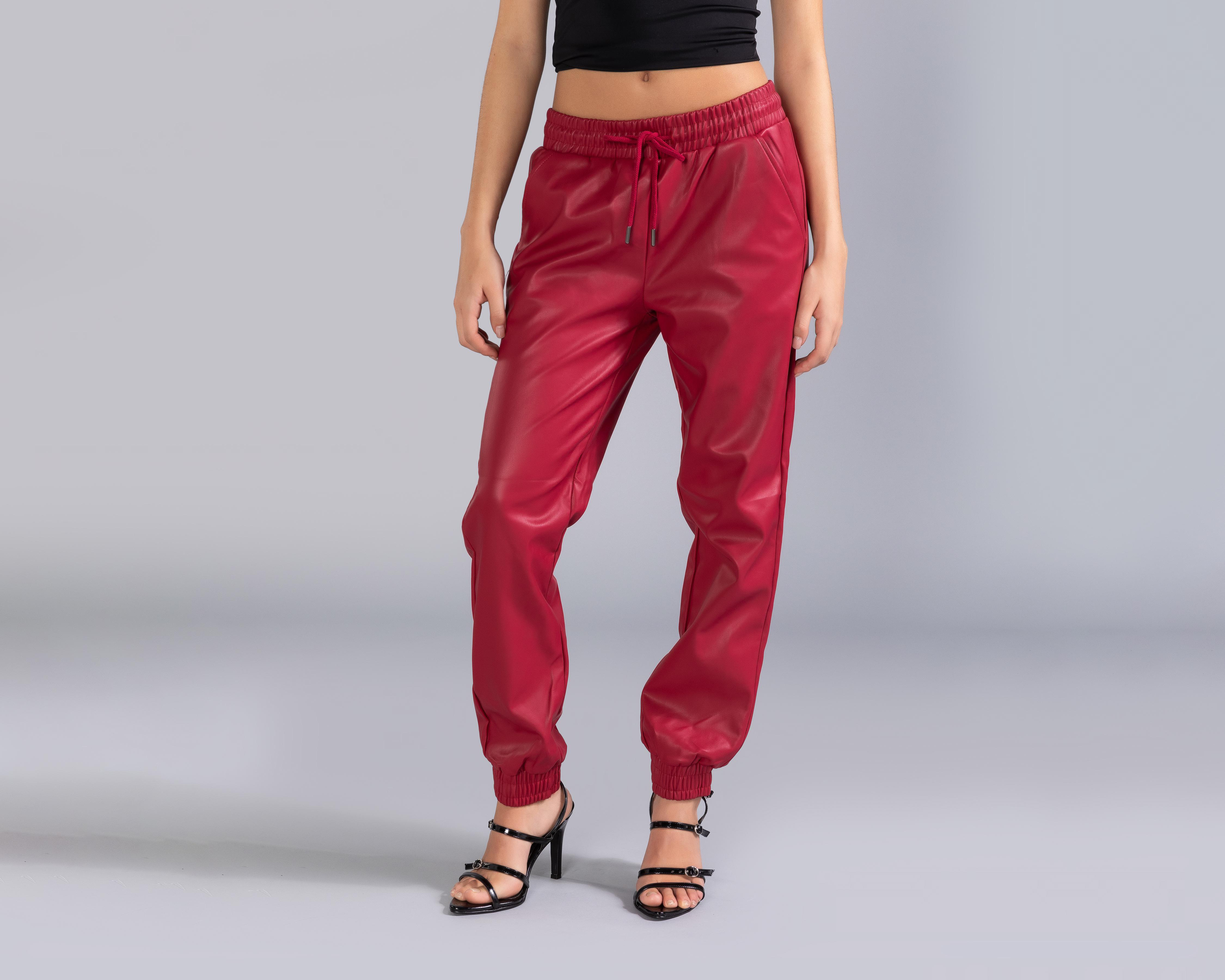 Foto 3 pulgar | Pantalón Strona Rojo para Mujer