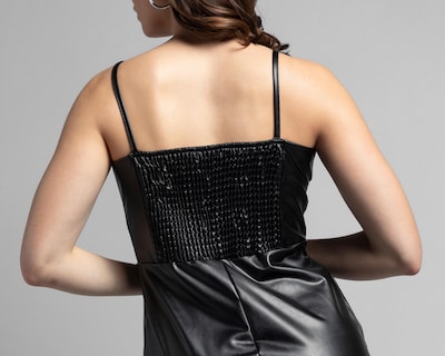 Foto 6 | Vestido Thinner Casual Negro con Tirantes Vinipiel