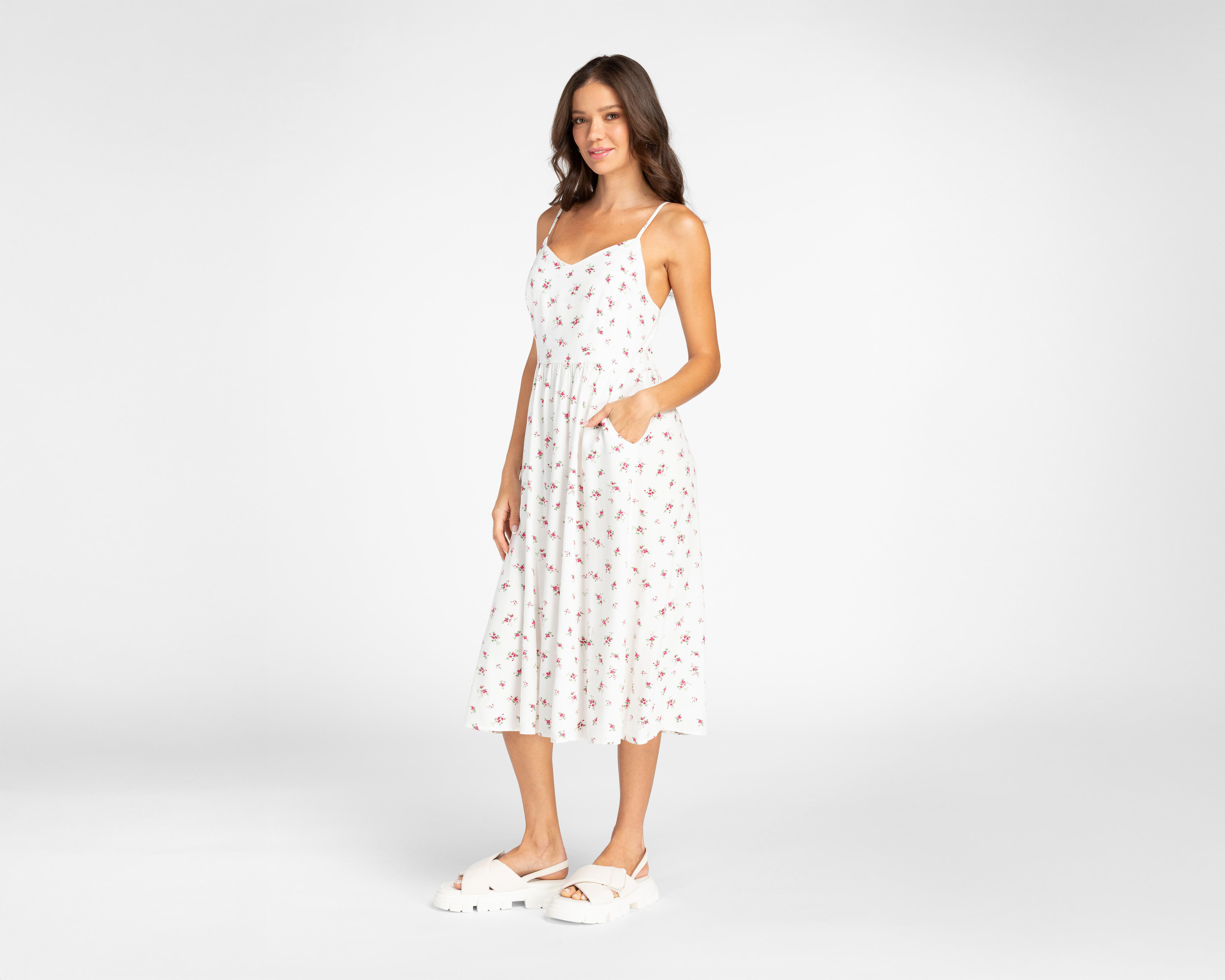 Foto 2 pulgar | Vestido Casual 18 Forever Escote V Floral Midi para Mujer