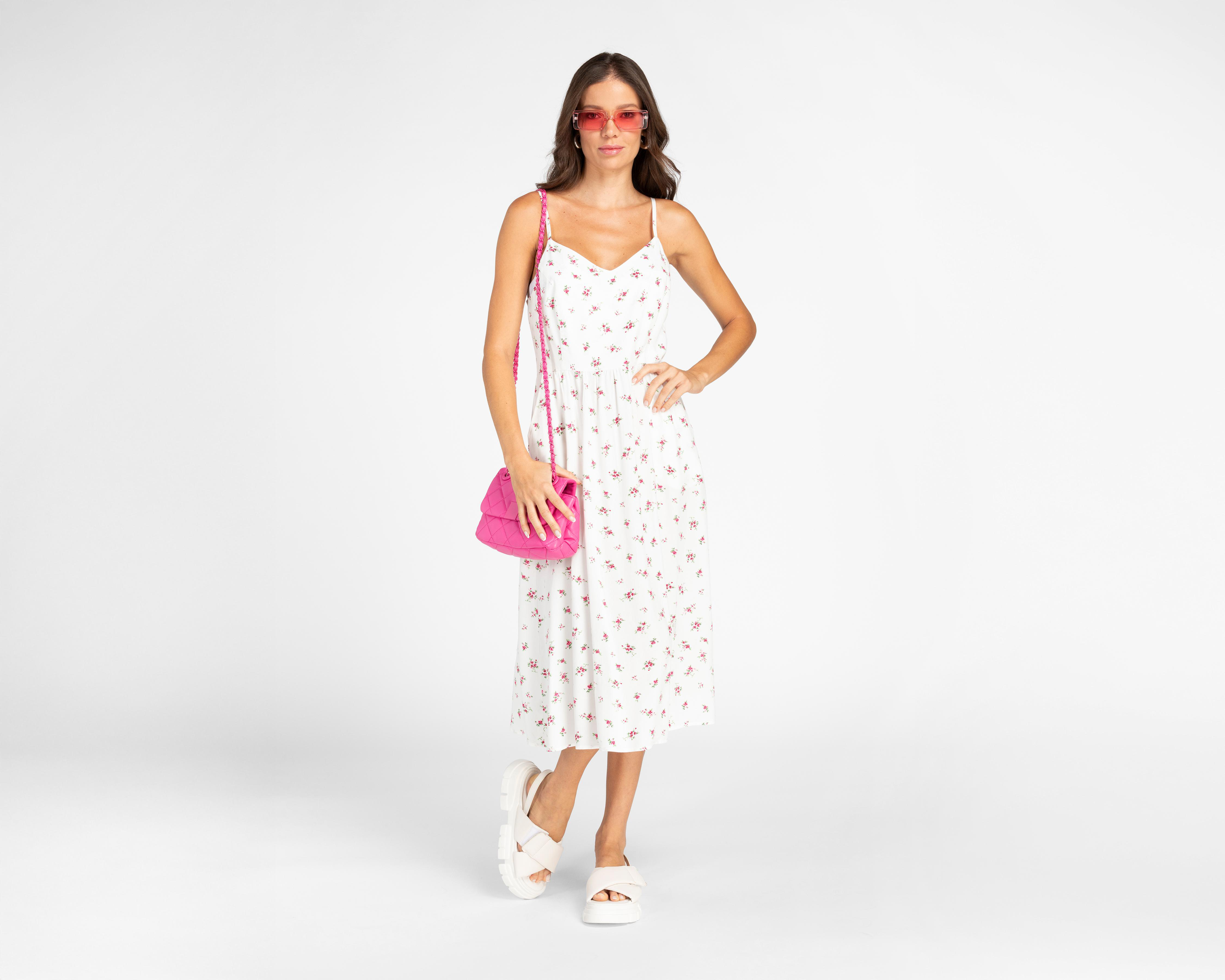 Foto 3 pulgar | Vestido Casual 18 Forever Escote V Floral Midi para Mujer