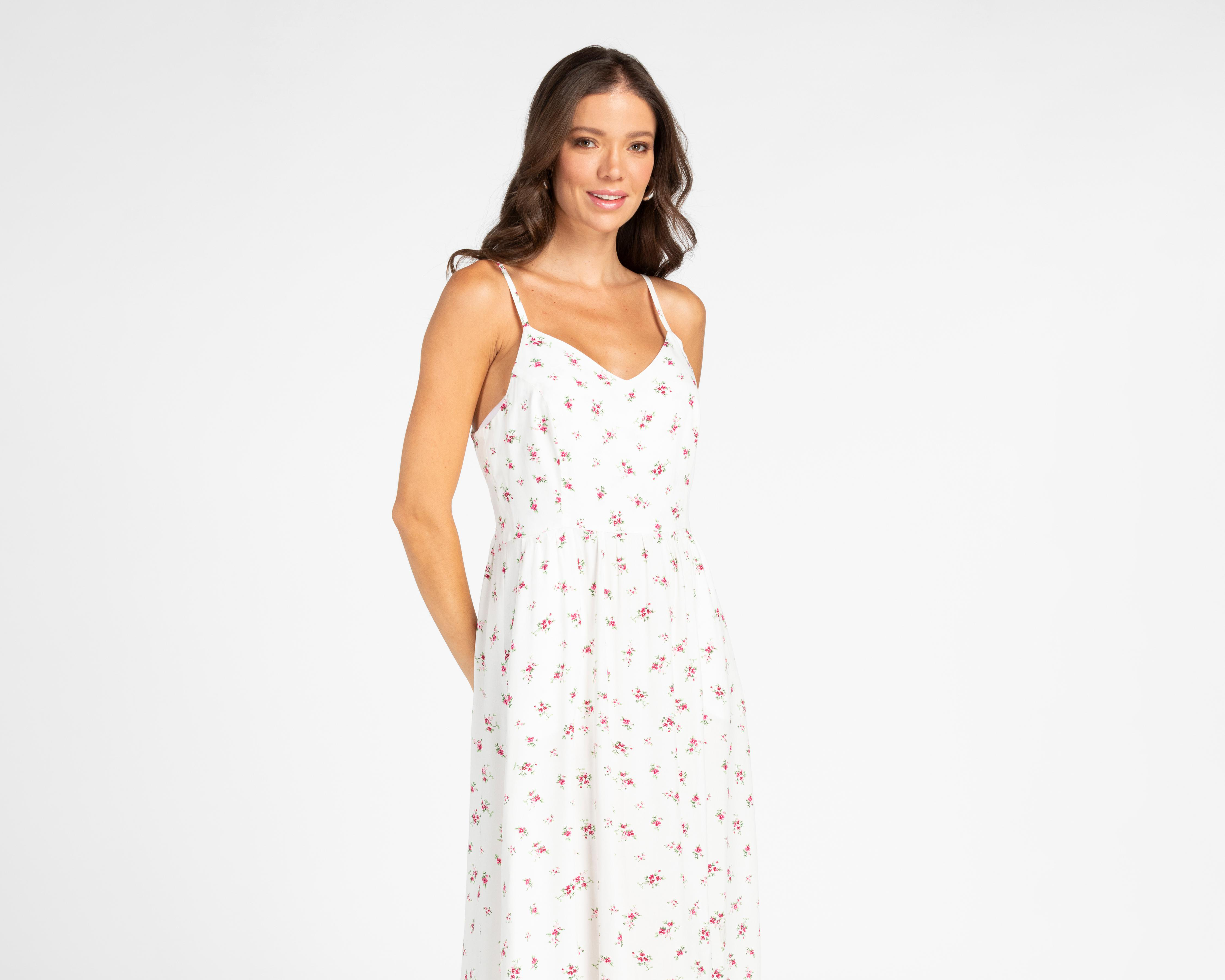 Foto 5 pulgar | Vestido Casual 18 Forever Escote V Floral Midi para Mujer