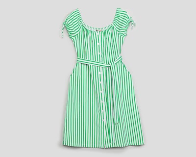 Foto 1 | Vestido Casual Sahara Manga Corta a Rayas con Cinturón Juvenil